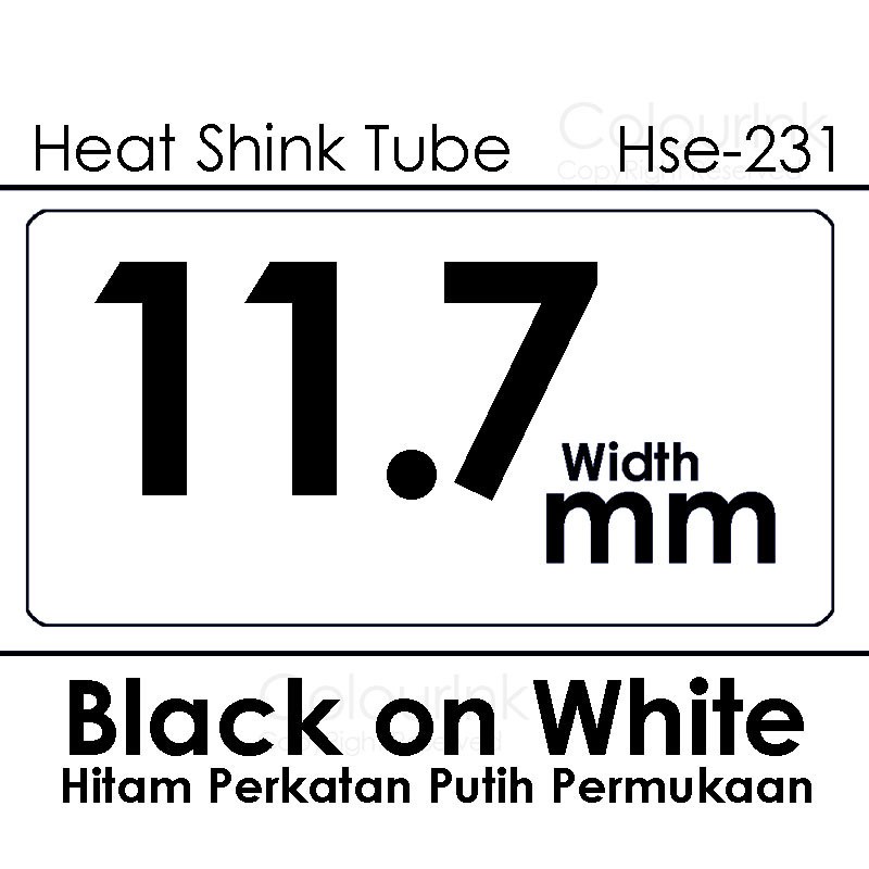 Brother Original Heat Shrink Tube Black on White HSE-211 HSE-231 HSE-221 HSE-241 HSE-251 for Cable Wire Label Tape