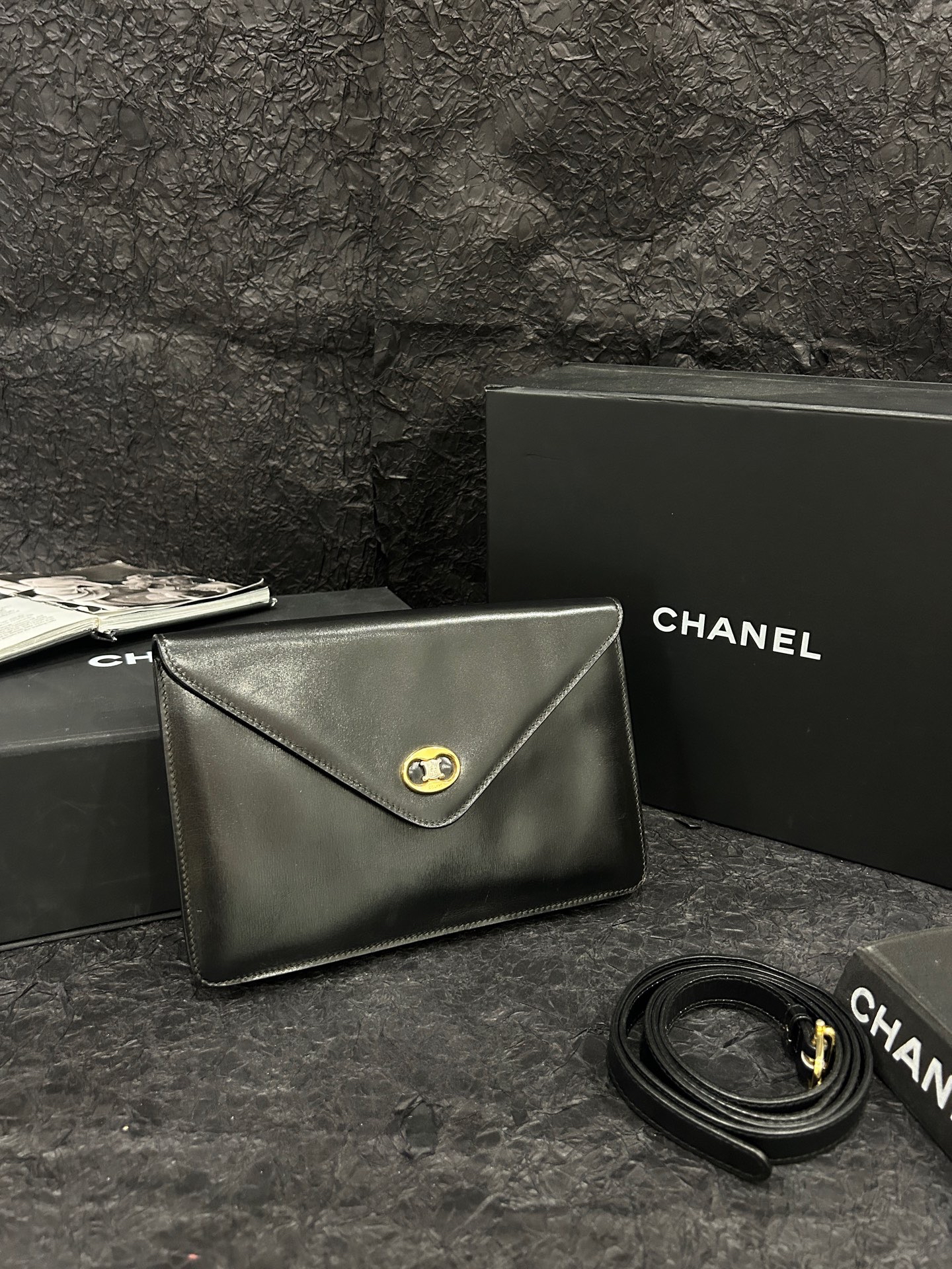 【預訂貨品】Celine 黑金凱旋門信封包 