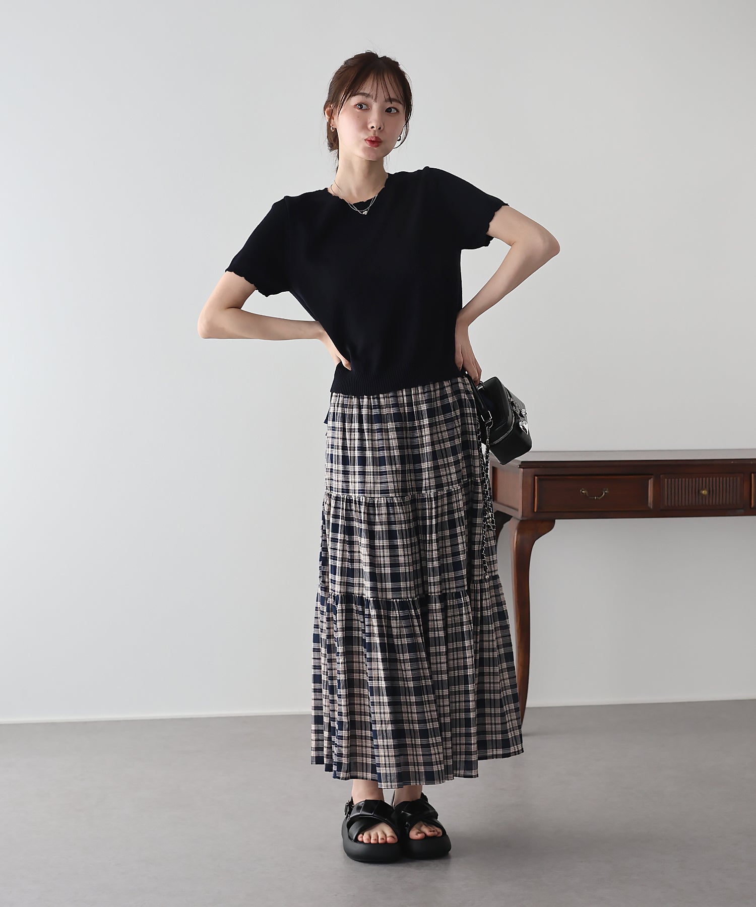 <JP> 扇形小曲邊薄針織 Top* 3色入 <預購>