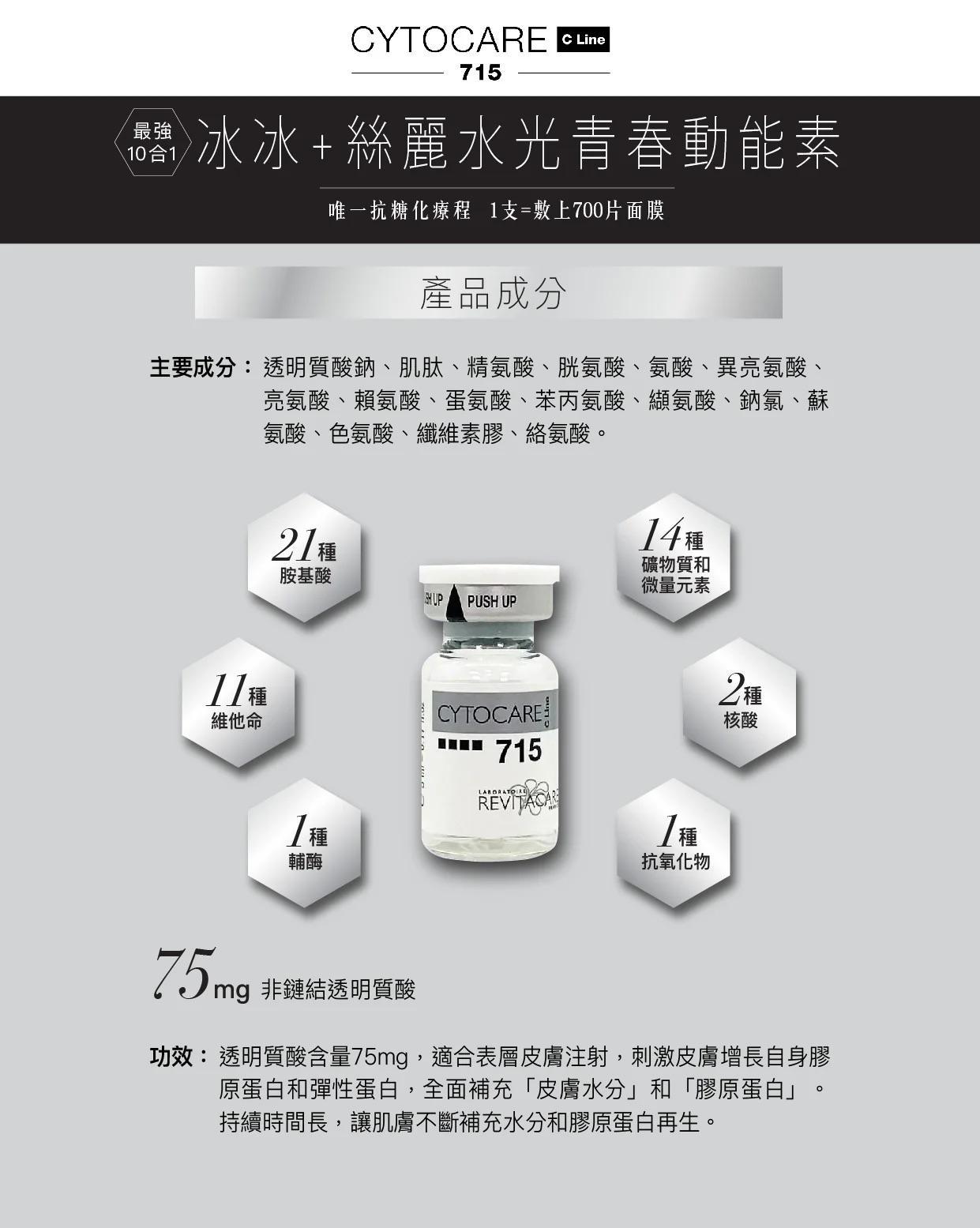Cytocare 715水光針青春動能素 5ml x5枝