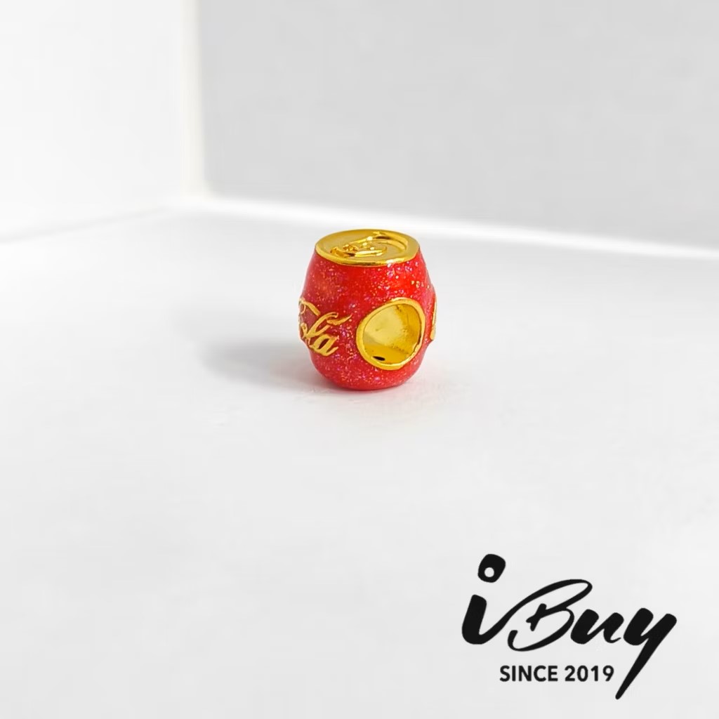 916 HARD GOLD ENAMELED COCA-COLA BOTTLE CHARM BEAD 916 硬金 珐琅可乐瓶串咀