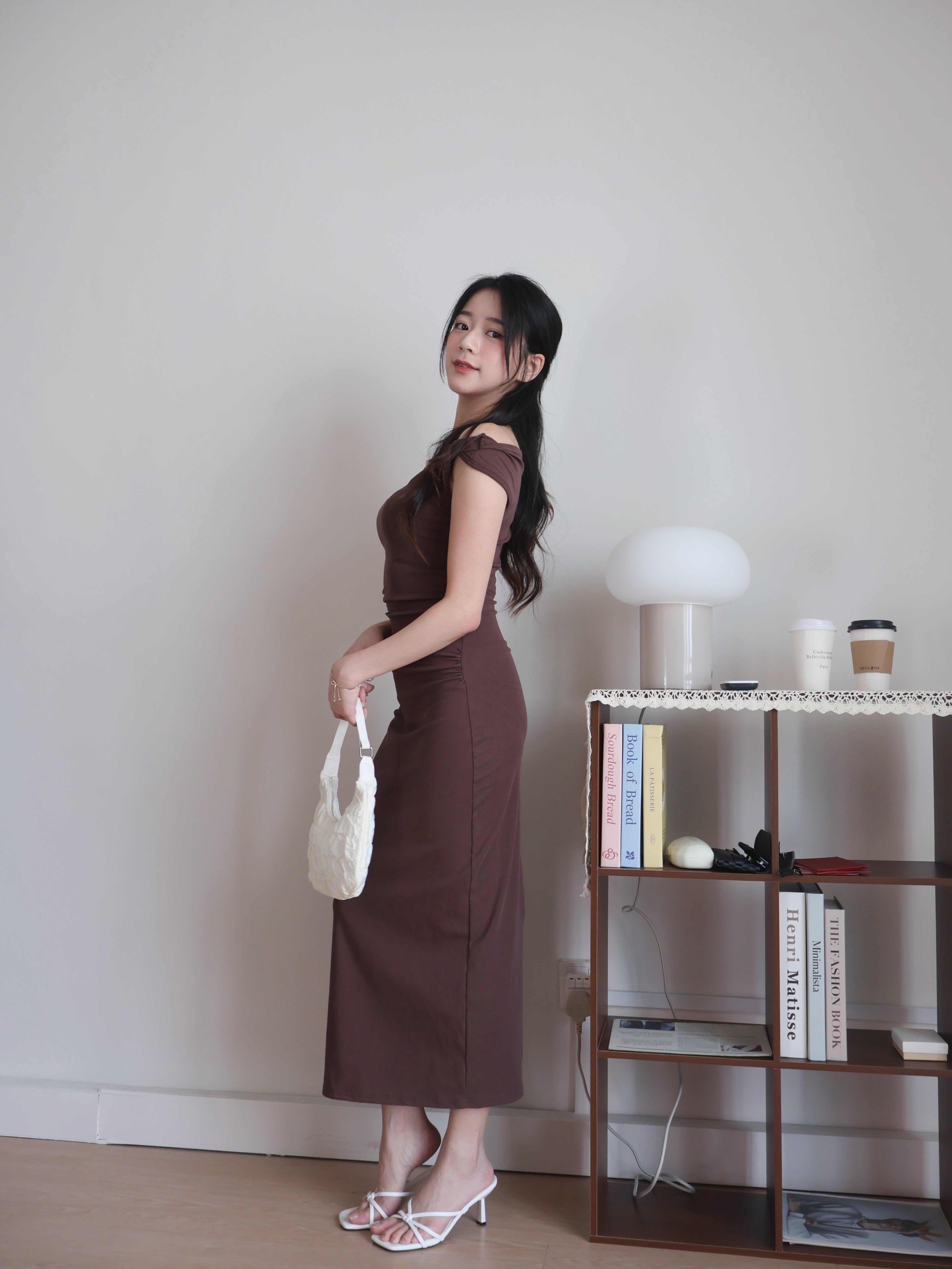 Vaeda Off-Shoulder Dress | Brown