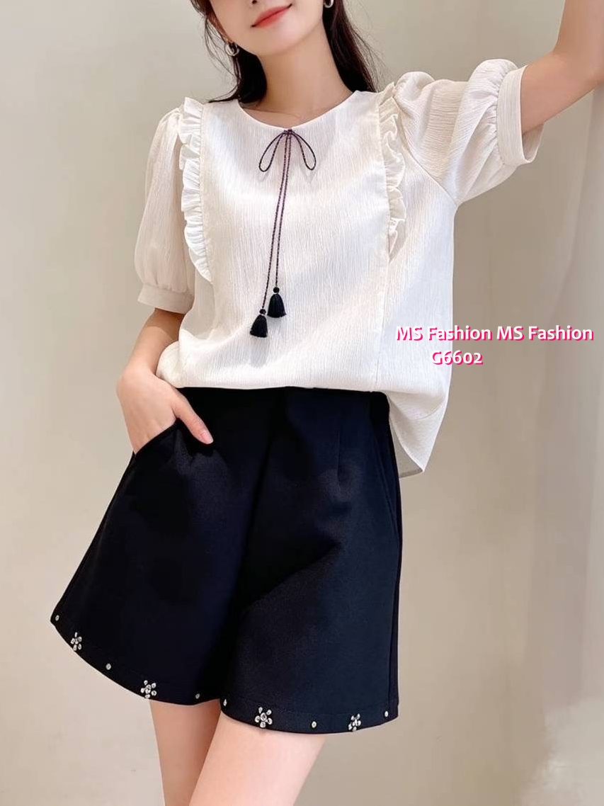 G6602 靚料肩ruffle top