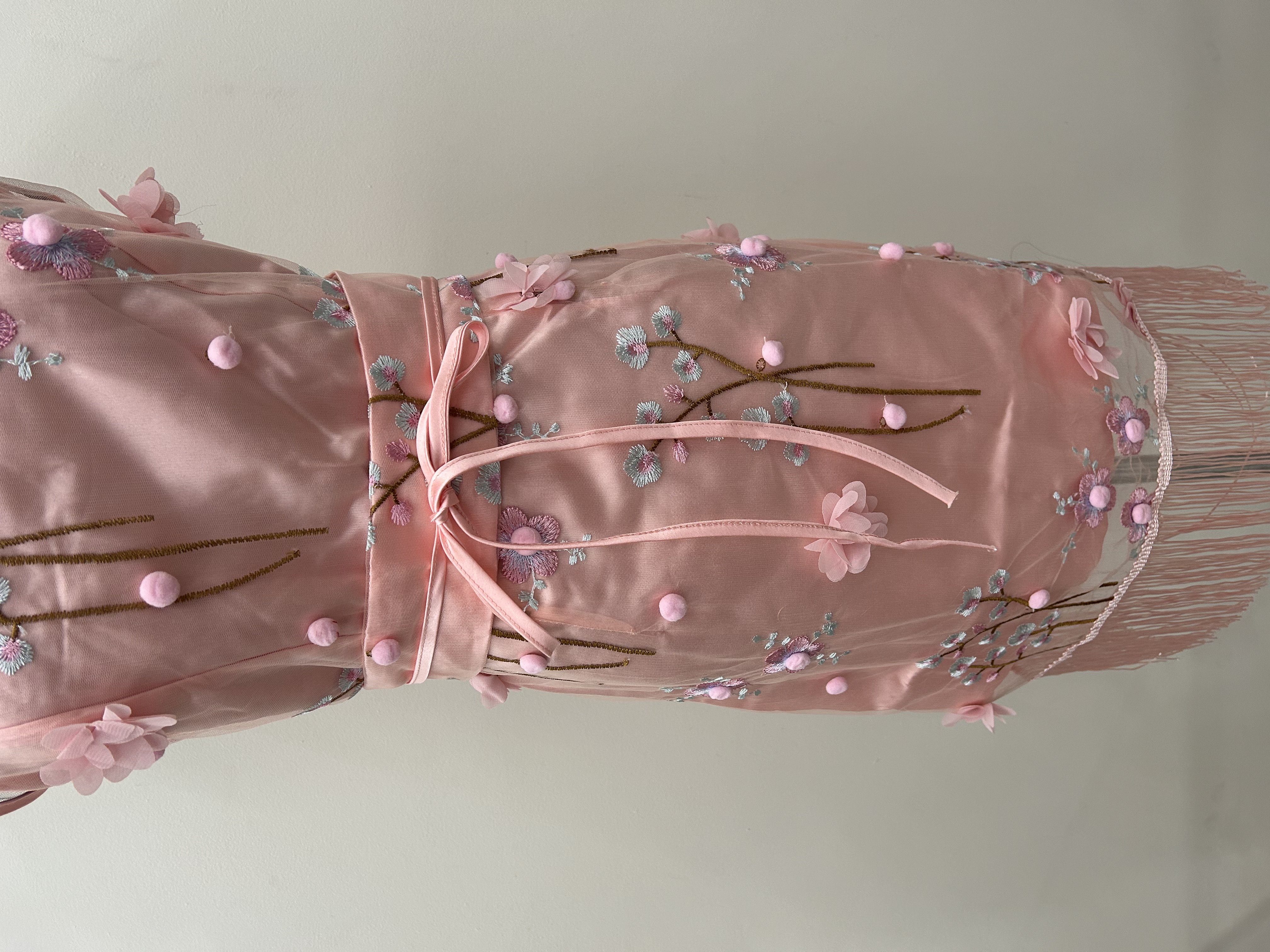 588.WB Lace Sleeveless Flower Qipao Dress