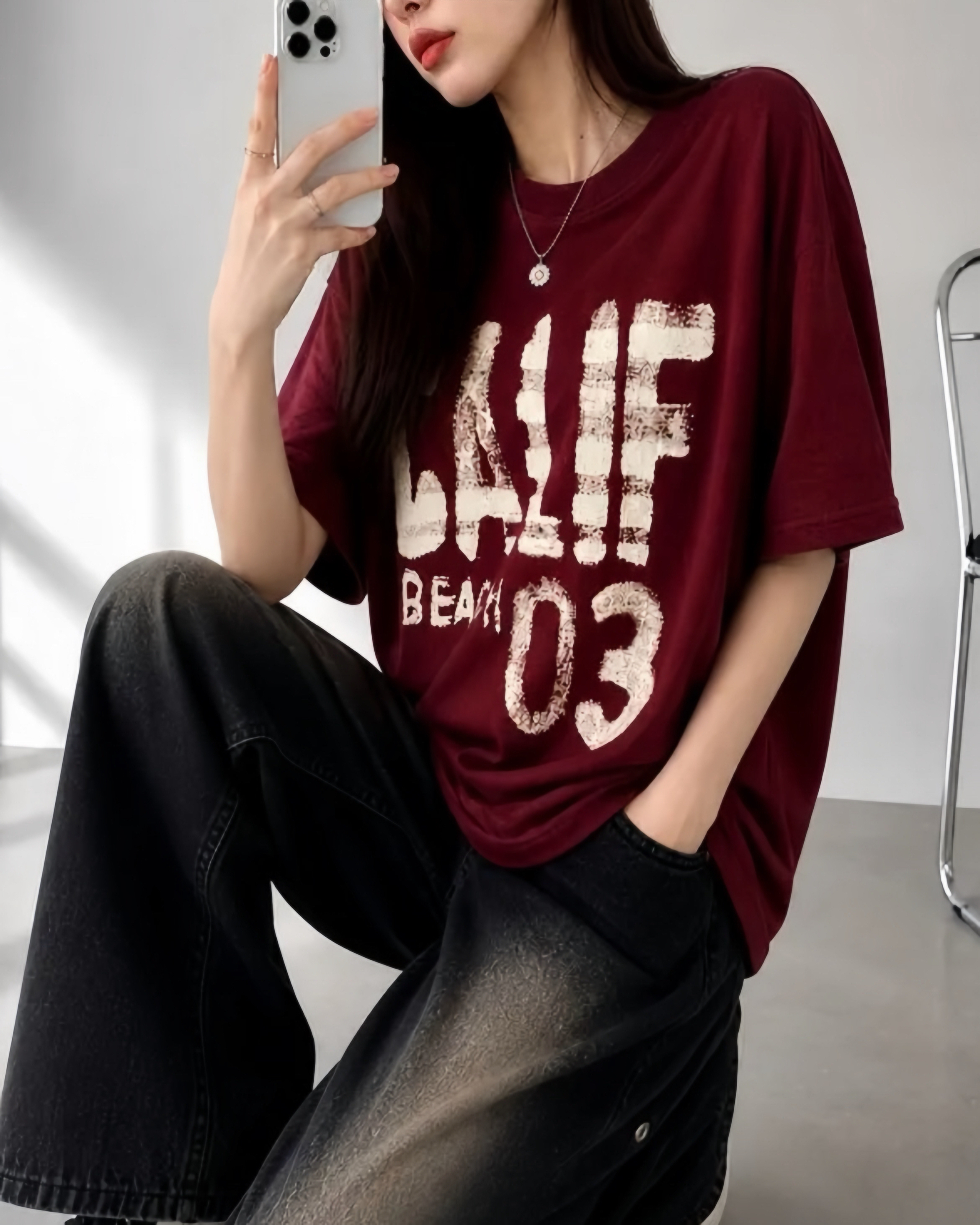 Vintage Wash Graphic Oversized Tee⁠