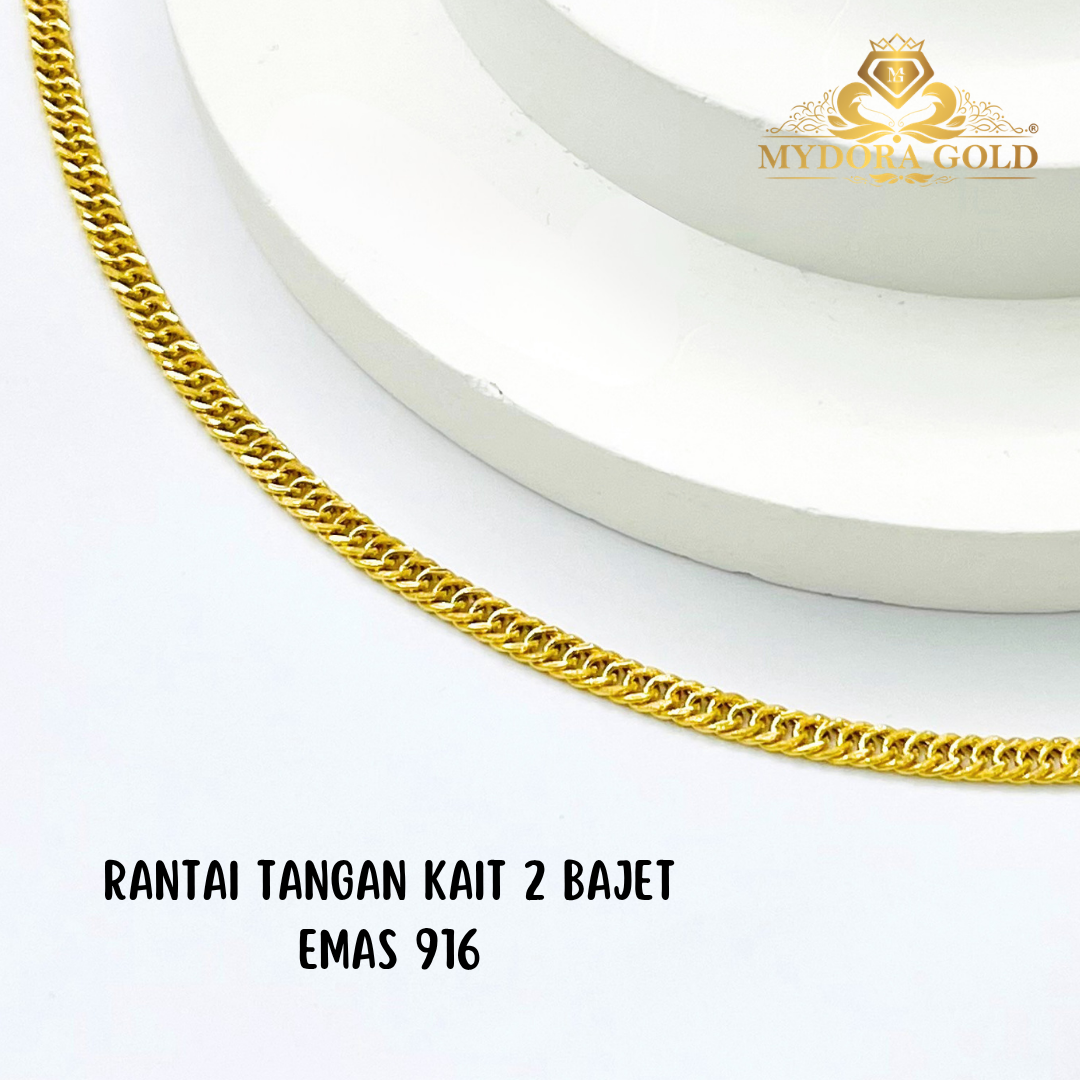 MYDORA Rantai Tangan Kait 2 Bajet | EMAS 916/22k