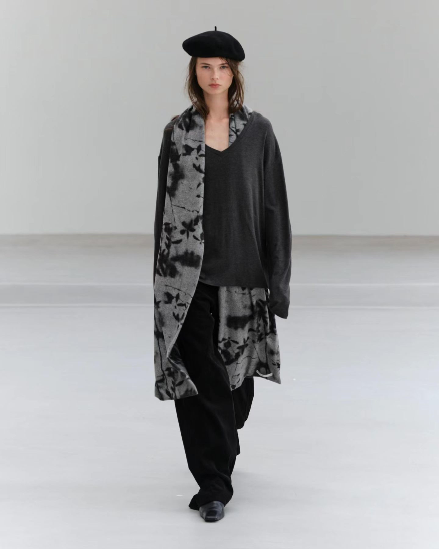 Flower ink scarf