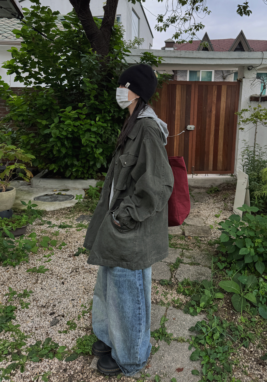 Vintage Wash Wide Denim Pants(Unisex)