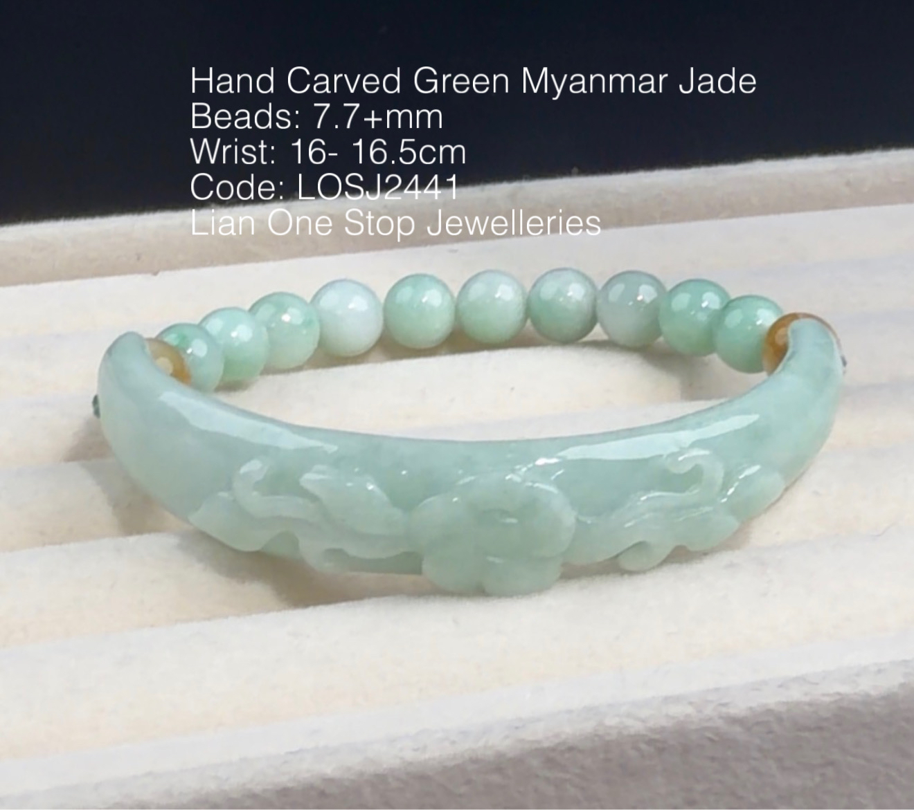Code: LOSJ2441 Hand Carved Green Myanmar Jade