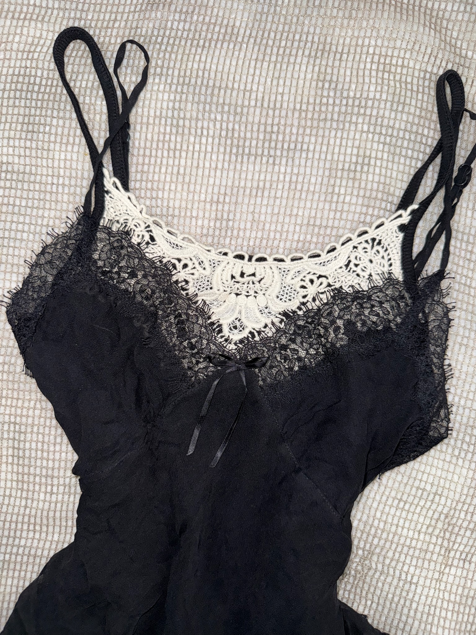 Floral Lace Trim Ruffle Hem Cami, 2ps