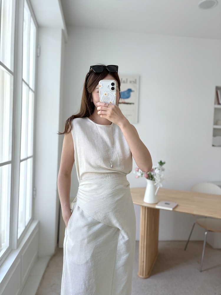 Effortless Wrap Dress (Oat)