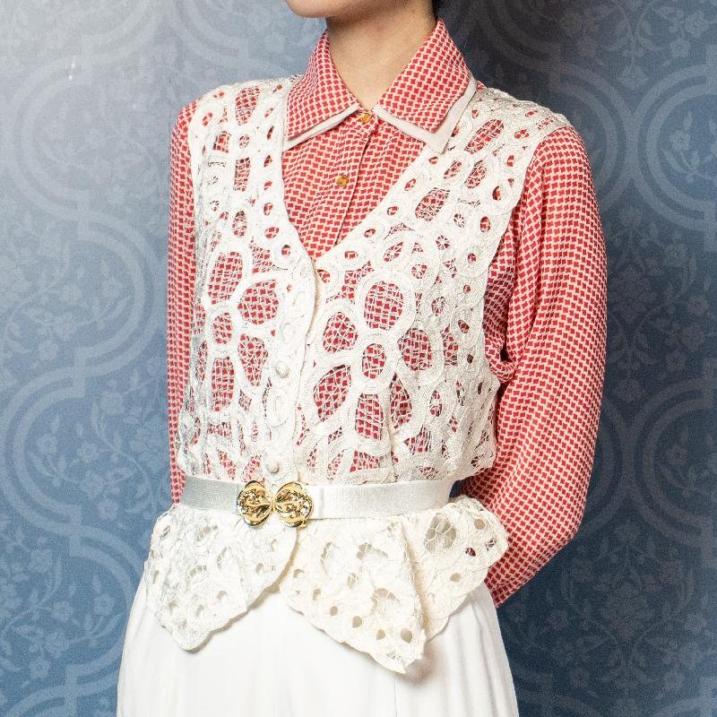 1996 New Old Stock Hand Crocheted Vest WaistCoat (NA0731)