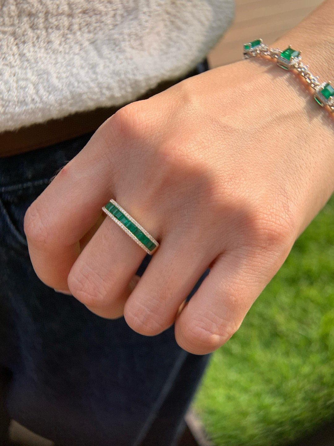 18K祖母绿鑽石戒指 E1.02 D0.17 G3 S16