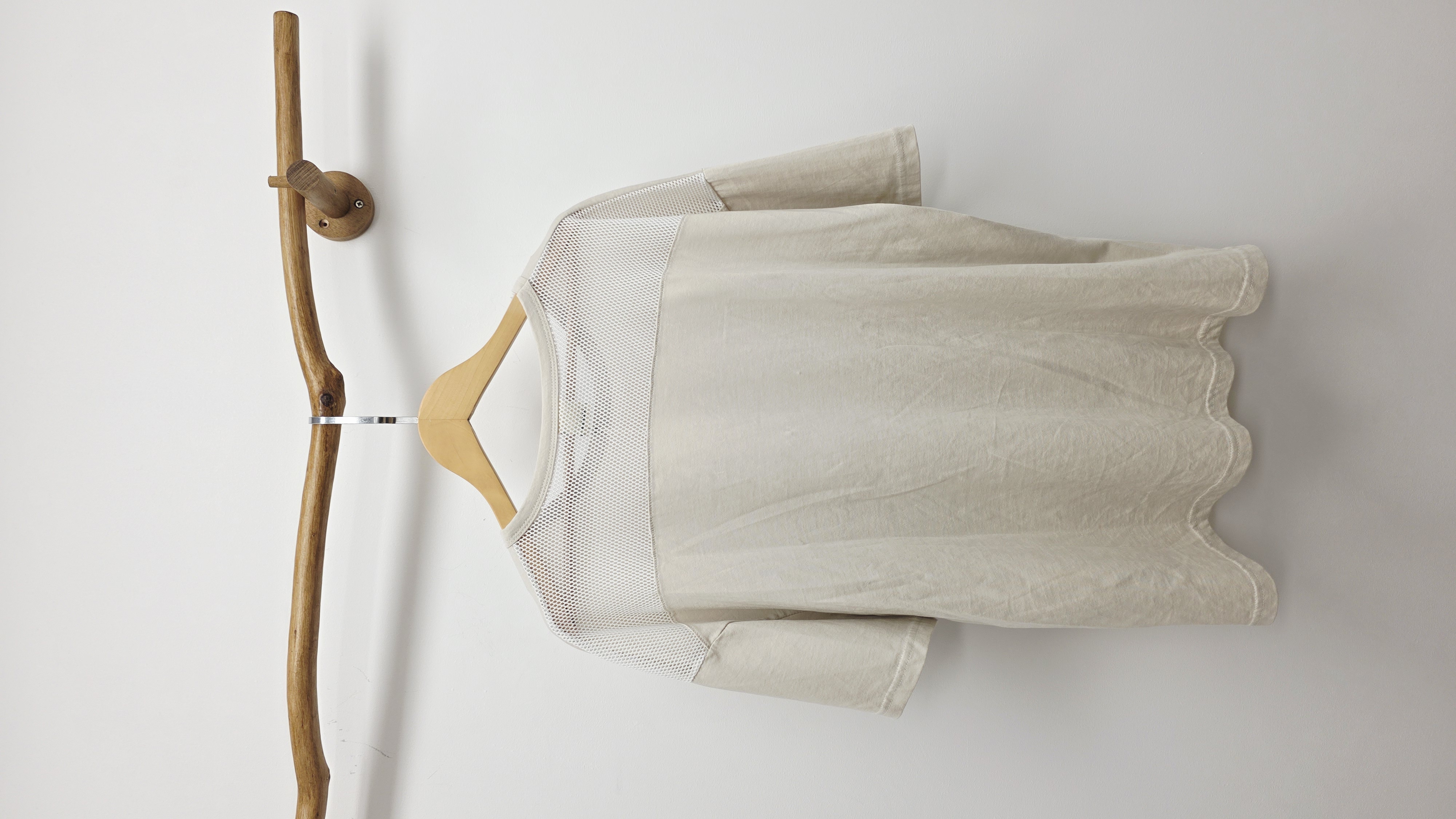 韓國杏拼啡單袋棉Tee