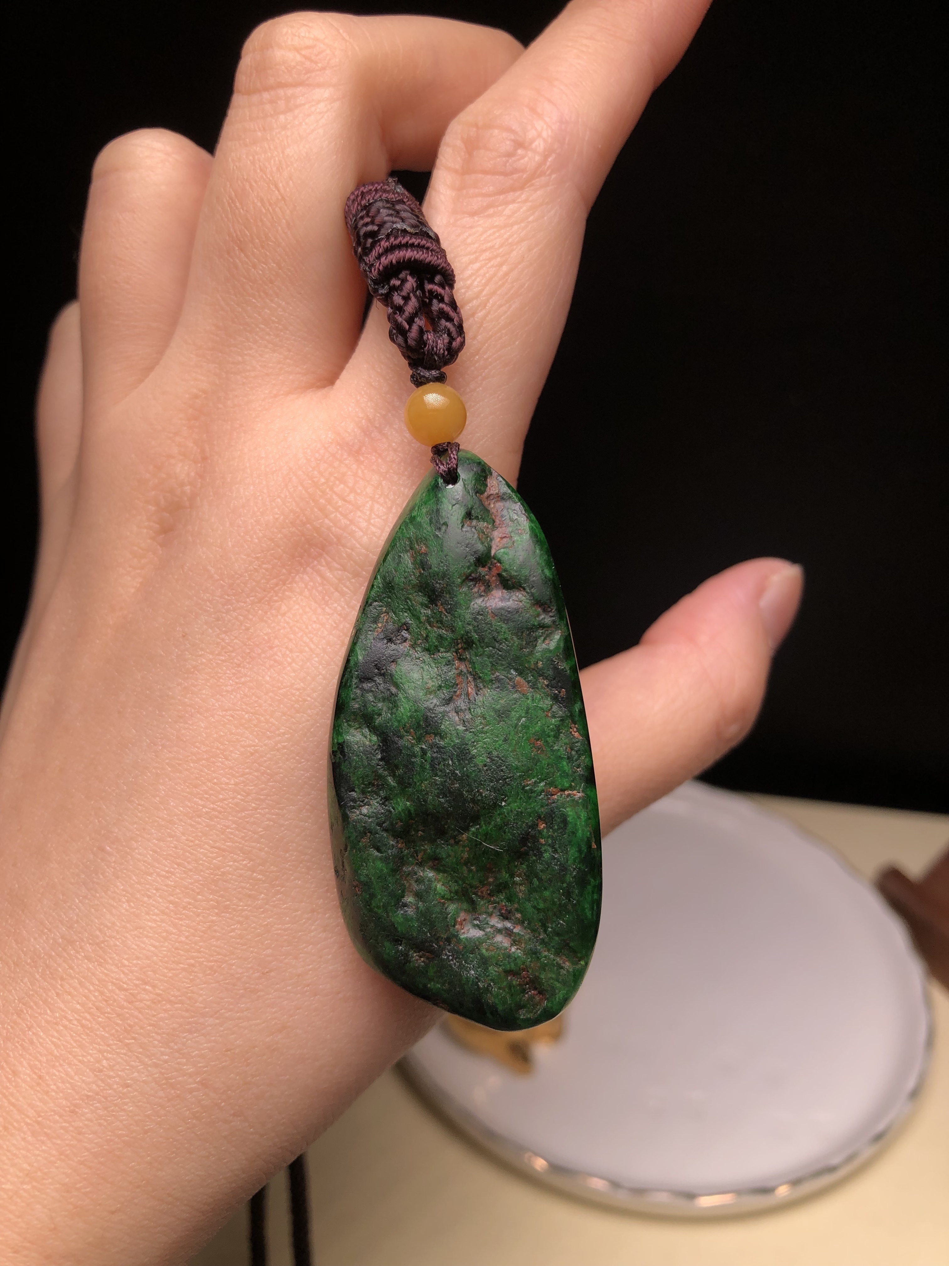 花青原石吊墜 B08122