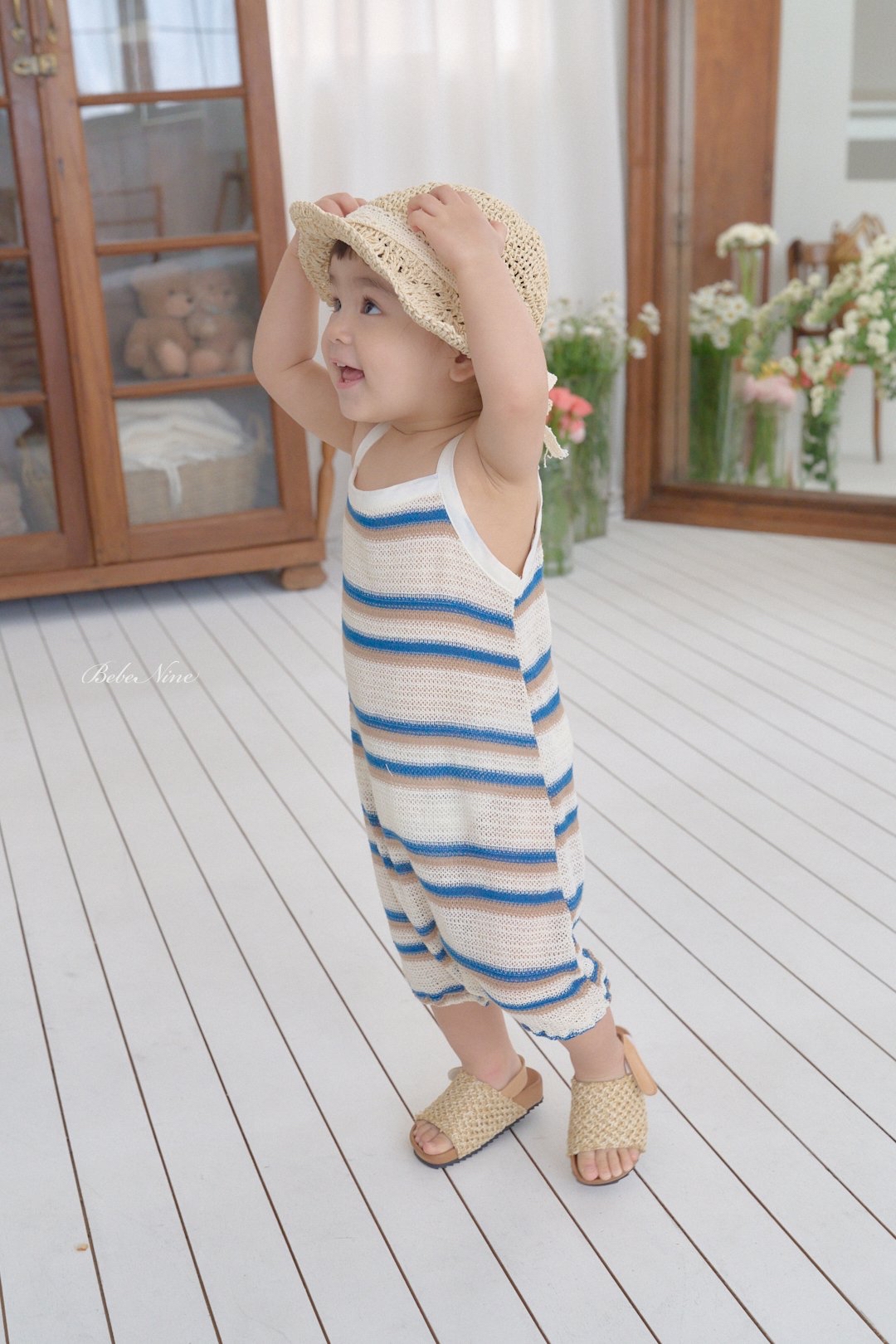 ☀️預訂 韓國直送☀️🇰🇷Bebenine兩色撞色條紋吊帶連身服