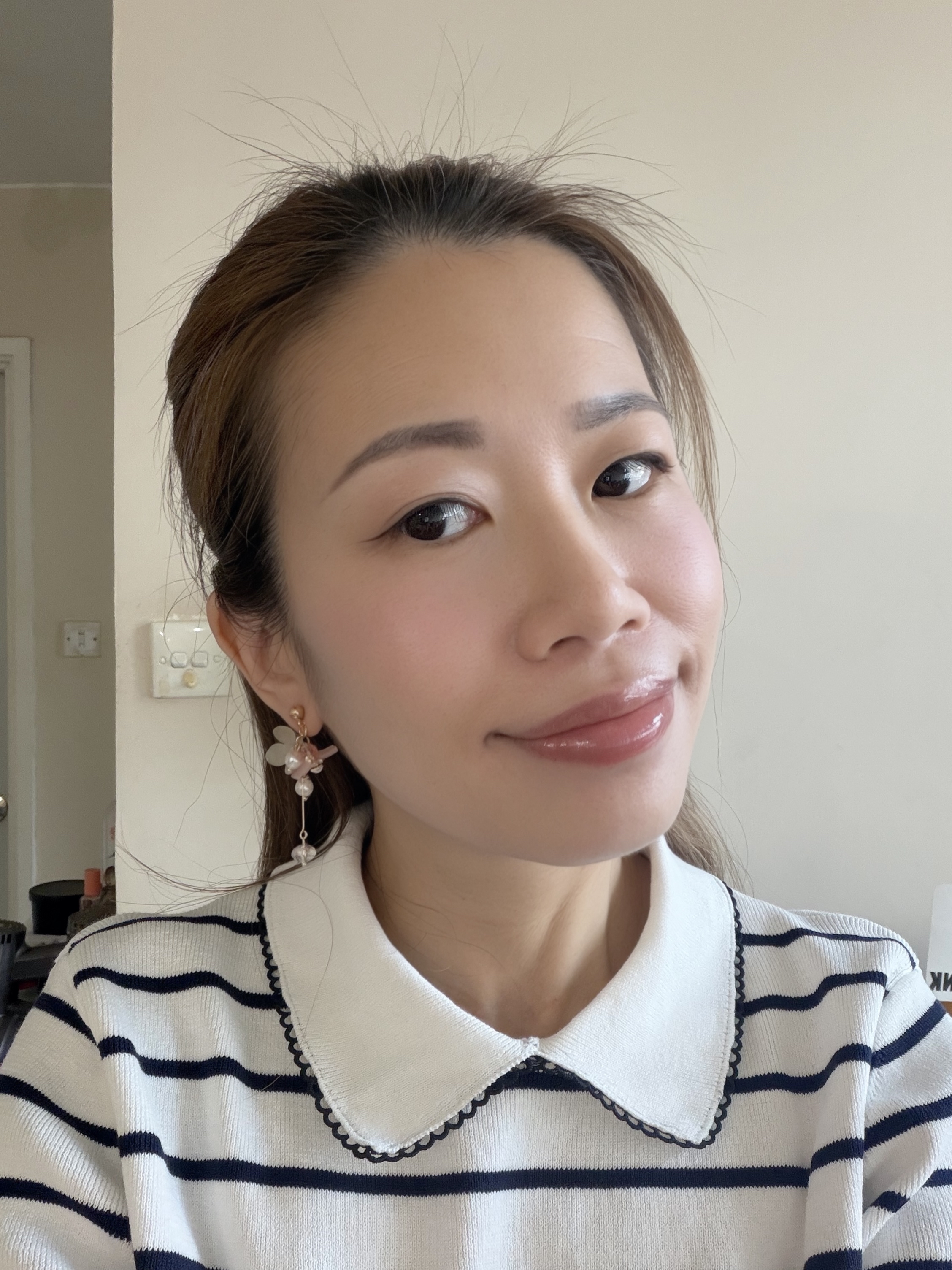 日本花語系列耳環/漸變櫻花粉紅花朵款