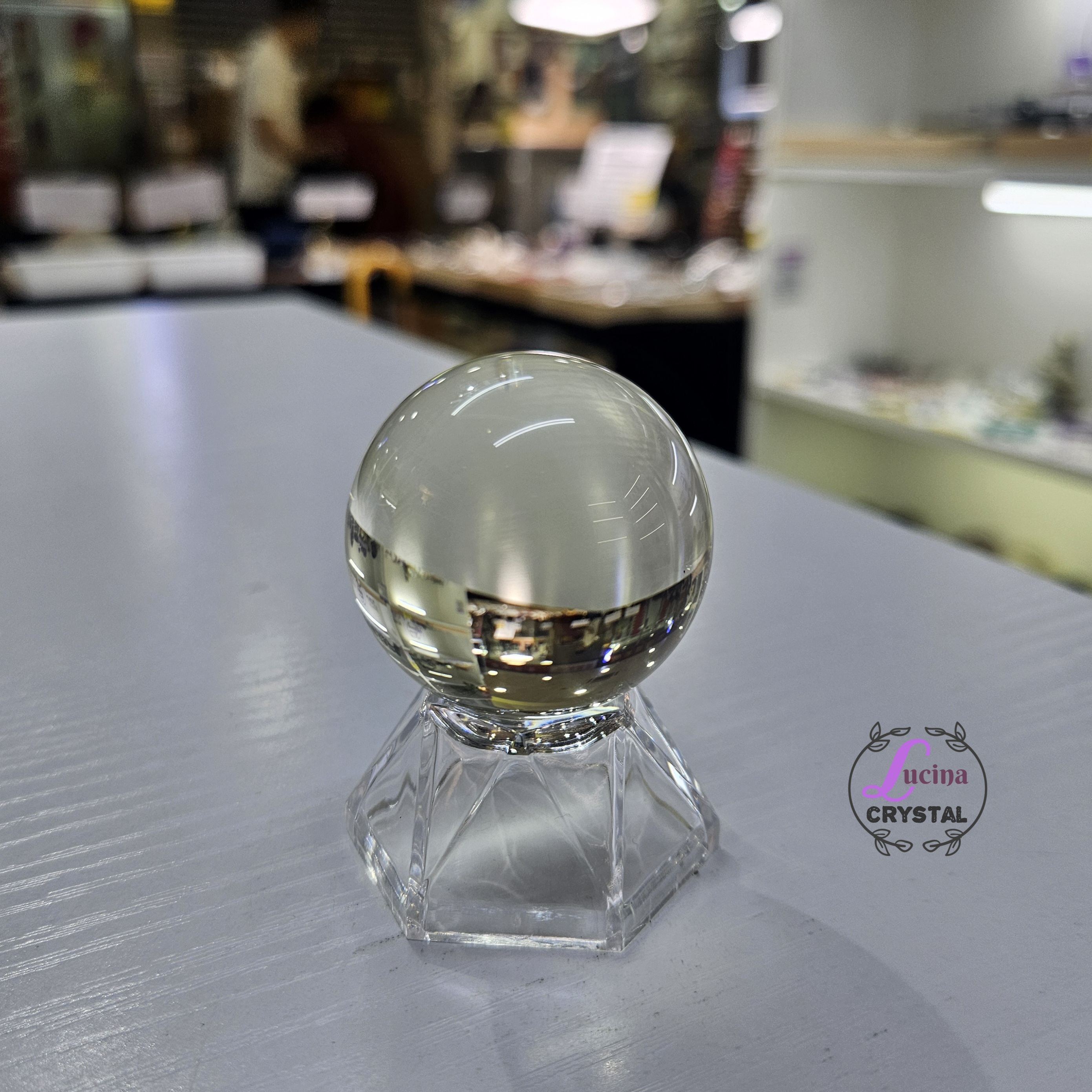 (Co#J331) 藍針黃水晶球/Blue Needle Citrine Sphere 