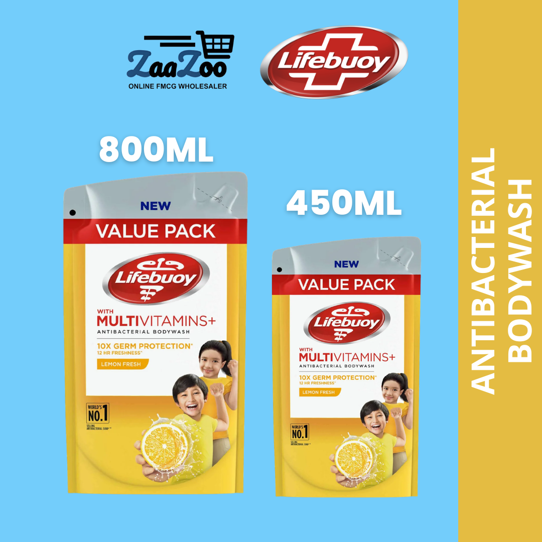 (VALUE PACK) Lifebuoy Body wash Anti Bacteria / Refill Pack - 450ml / 800 ml - LEMON FRESH