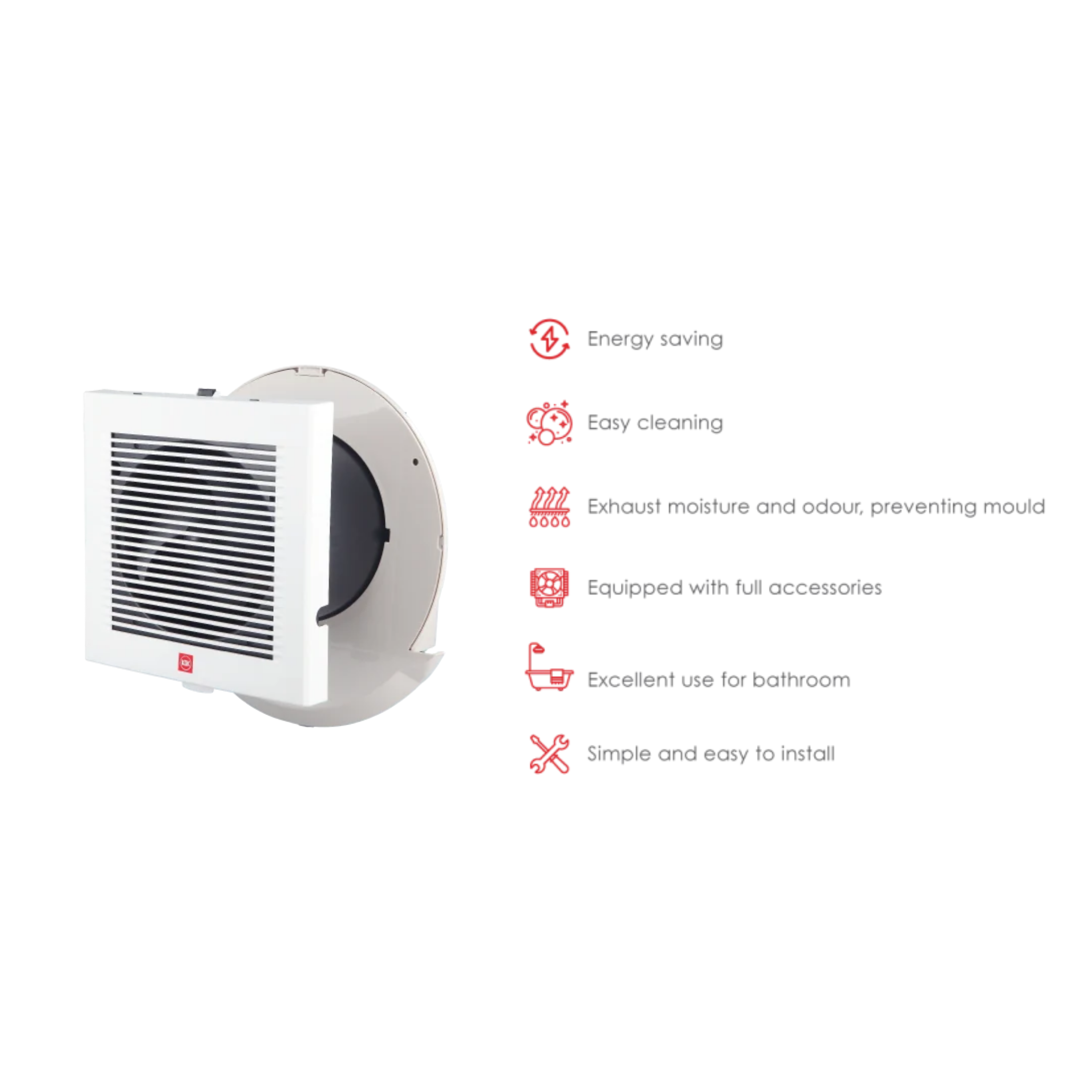 KDK 4" Bathroom Wall Ventilating Fan 10EGKB