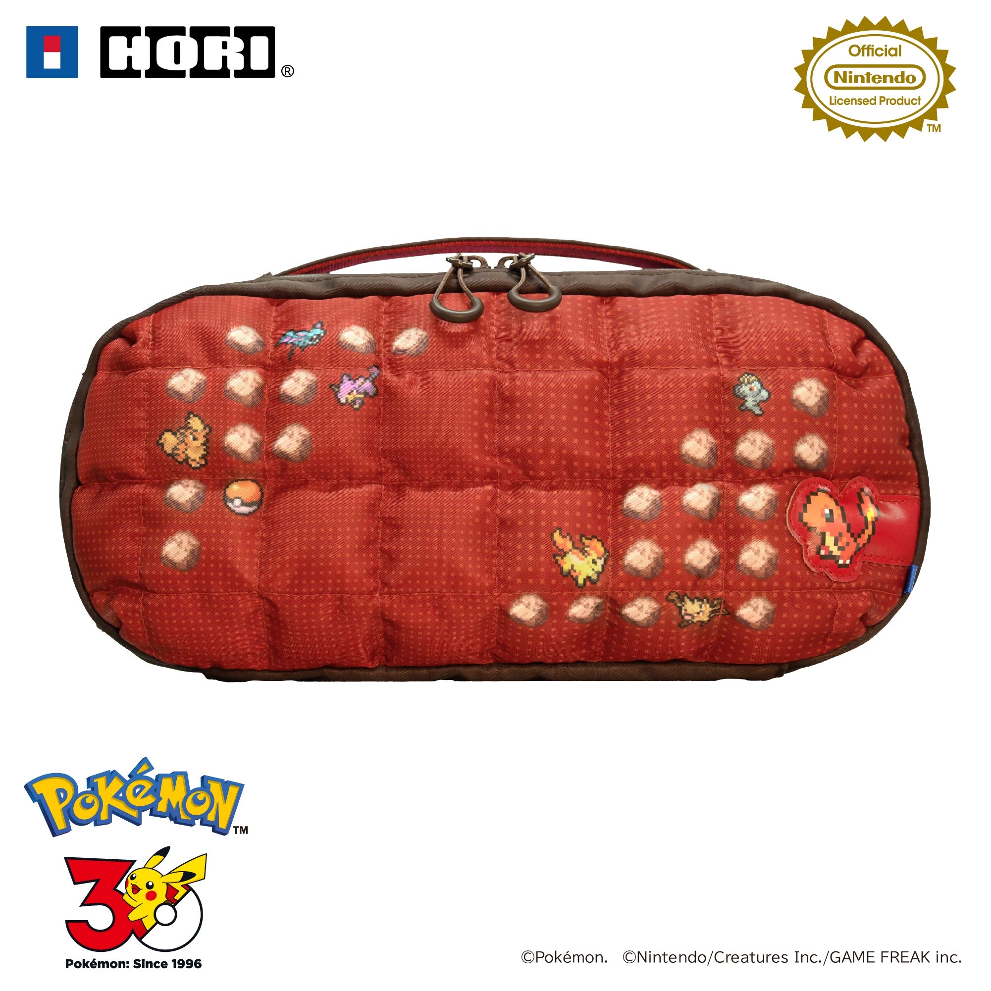 HORI NS2 中容量泡芙包 寶可夢像素風紅 (NSX-217)        HORI NS2  Puff Pouch Pokémon Pixel Art Red (NSX-217)