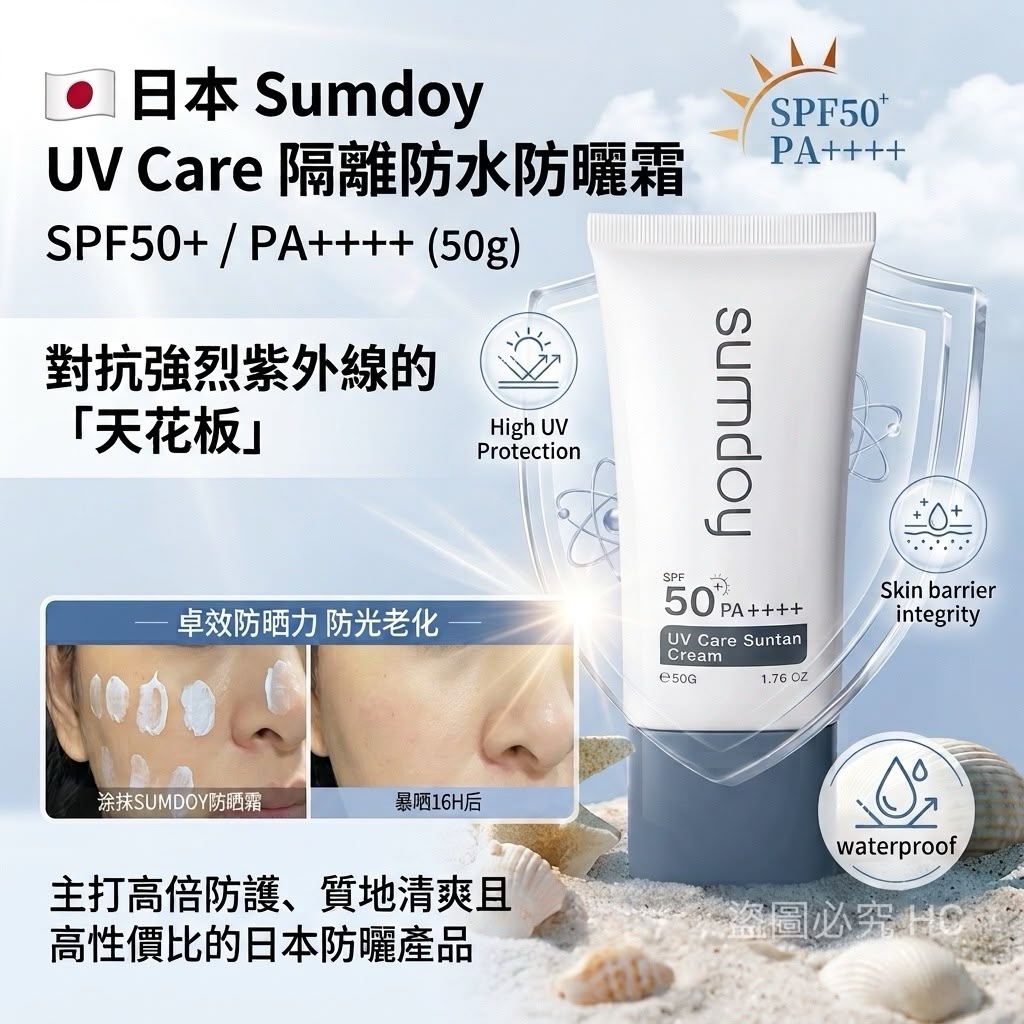 【預訂】日本 Sumdoy UV Care 隔離防水防曬霜 50g