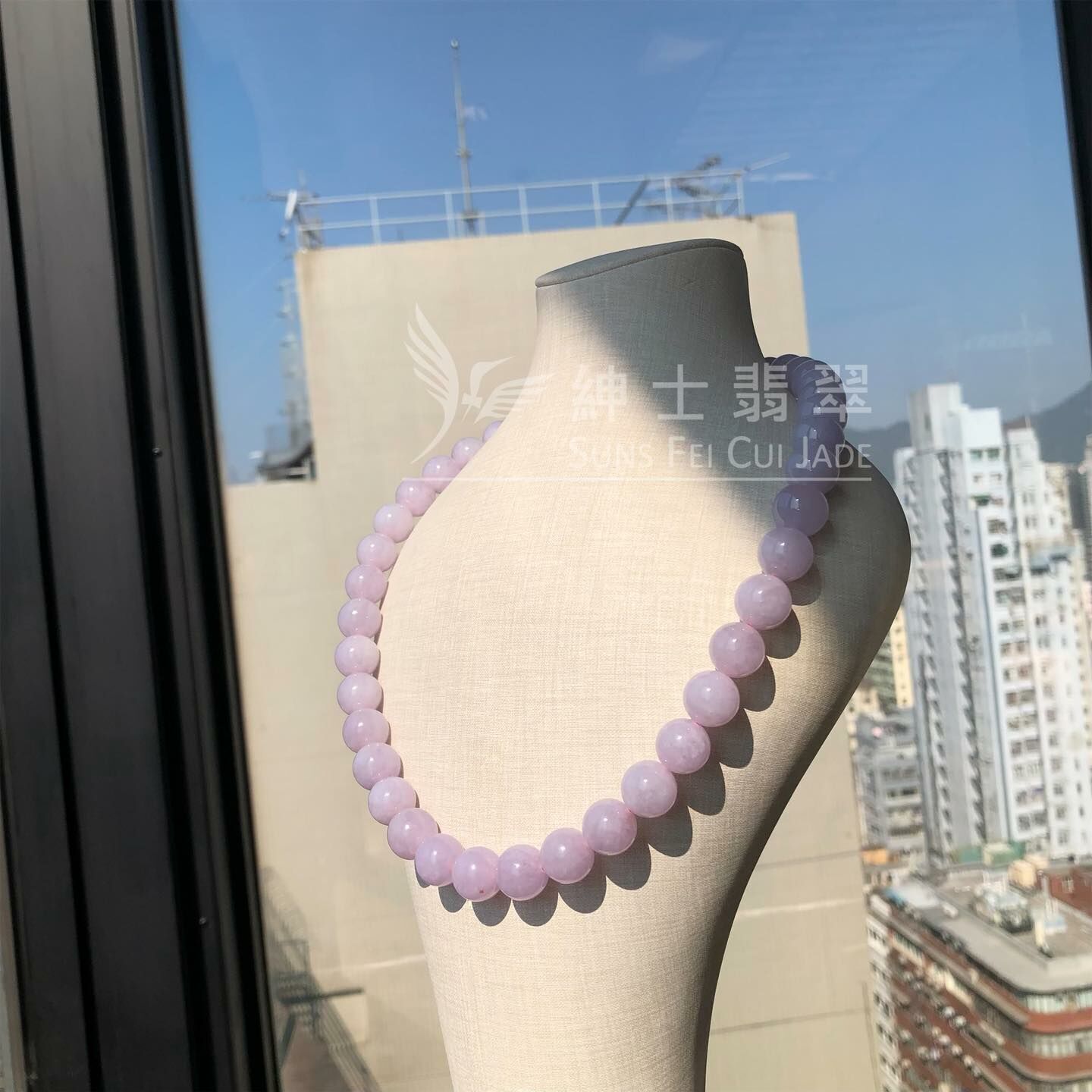 木那姐堆正紫圓珠頸串13mm