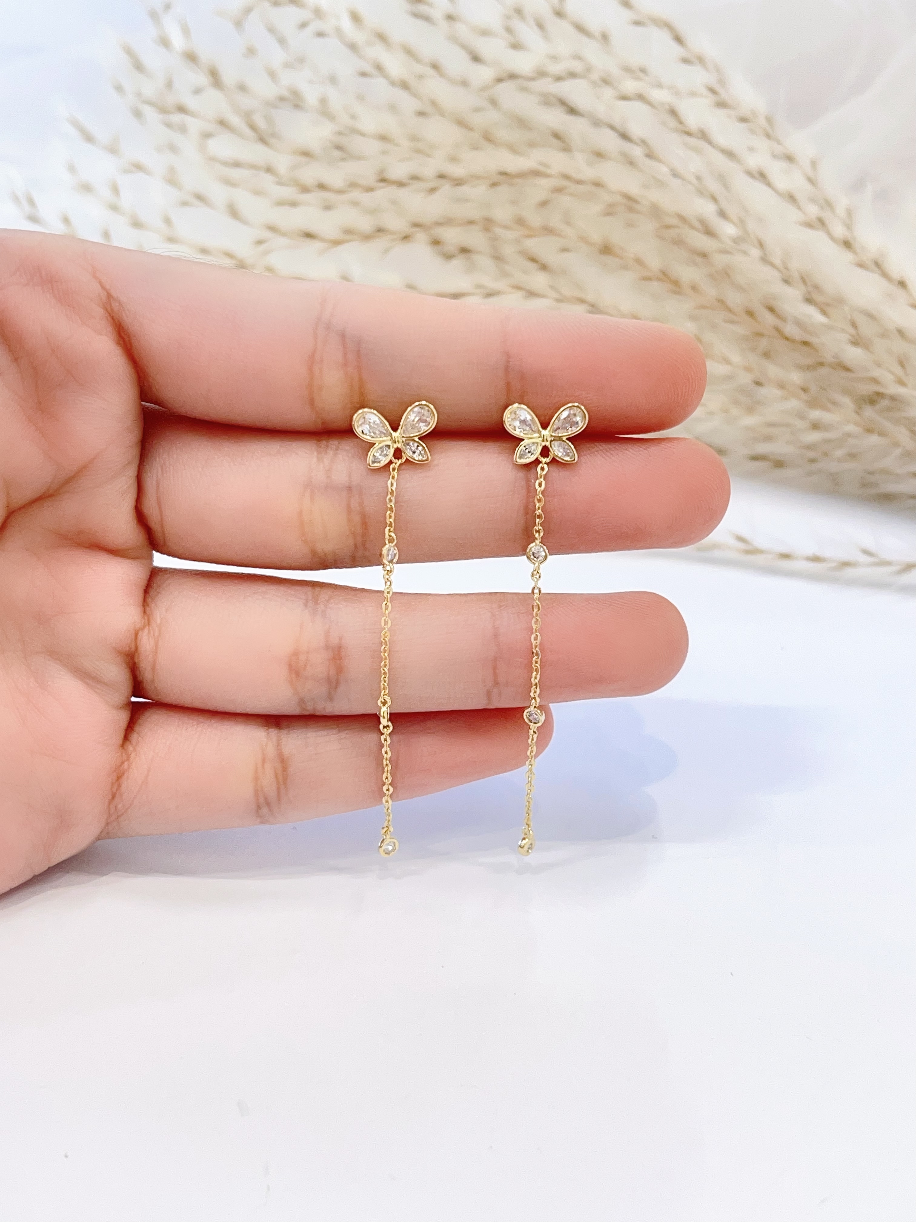 蝴蝶珍珠高级感耳环