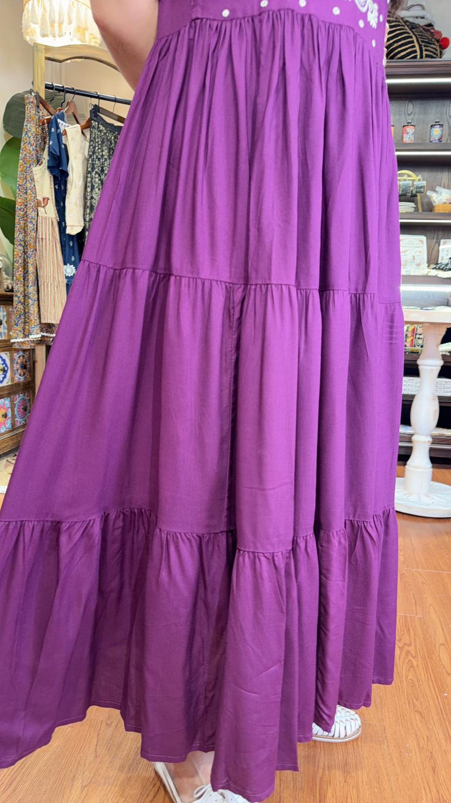 2923 Violet Full Emb Chest Slip OP 49"