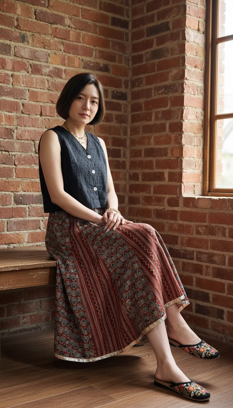 2615 Brick Red 16 cloth Skirt 37"