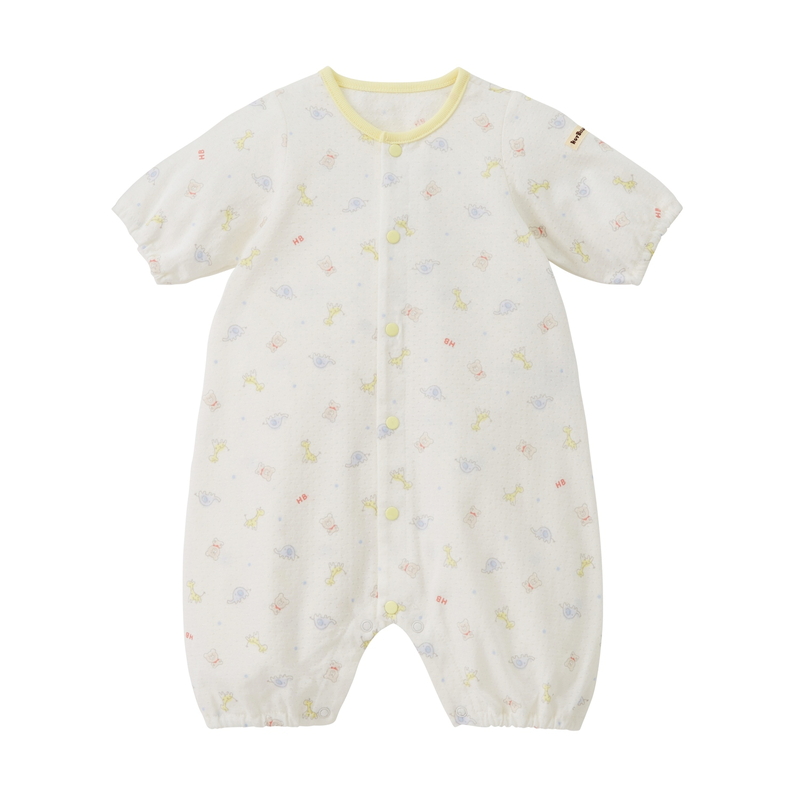 🇯🇵預訂 日本直送🇯🇵日本製Hot Biscuits 春夏款黃色動物新生兒純棉打底八件套