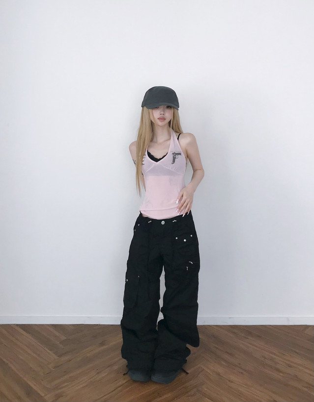 Halterneck Graphic Slim Fit Top