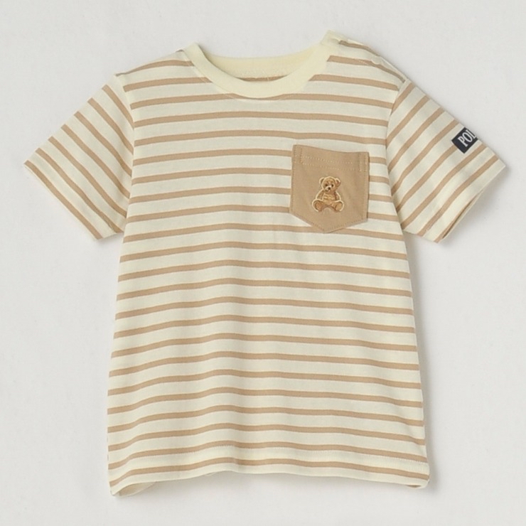 🇯🇵限量預訂 日本直送🇯🇵Polo Baby兩色小熊刺繡口袋間條短袖包腹家居服上下套裝