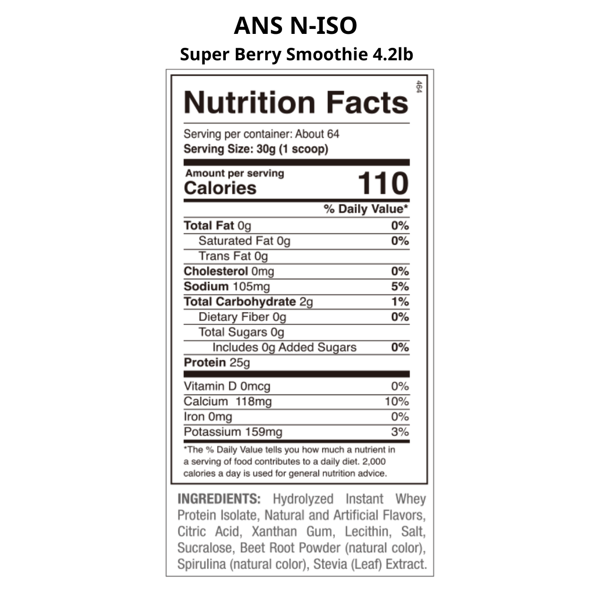 ANS N-ISO Hydrolyzed Whey Protein Isolate 4.2lb (Super Berry Smoothie) (現)