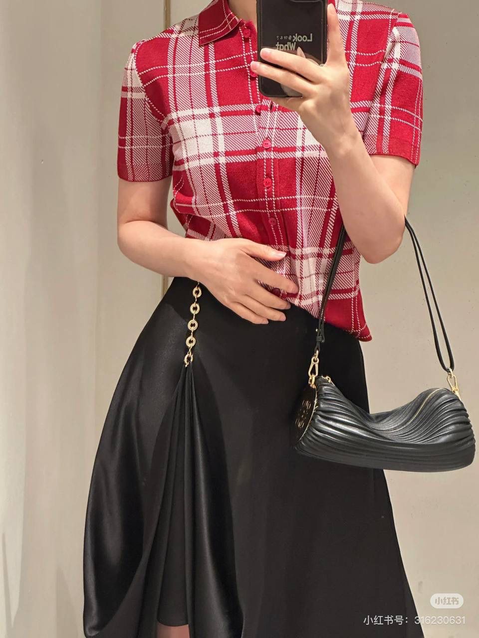 Loewe罗意威 Luna 小号褶皱纳帕皮革单肩包