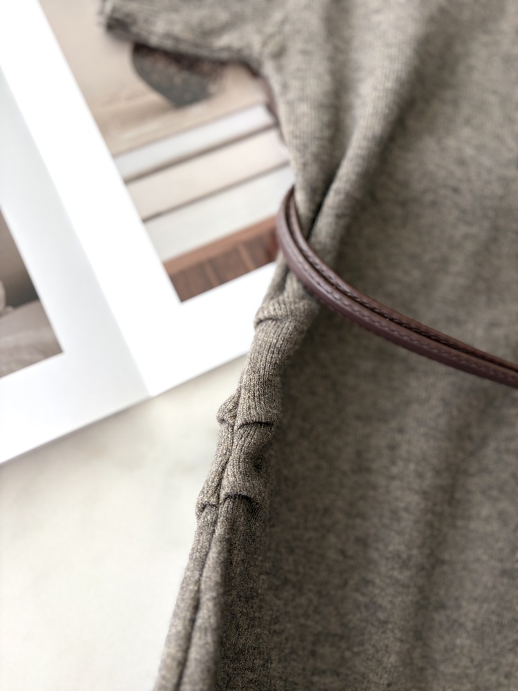 Timeless Belted Knit Dress (Oatmeal)
