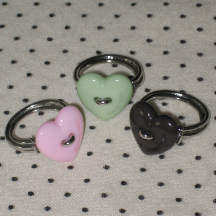 [It doesnt matter] Sewing Button Ring Heart (3種)