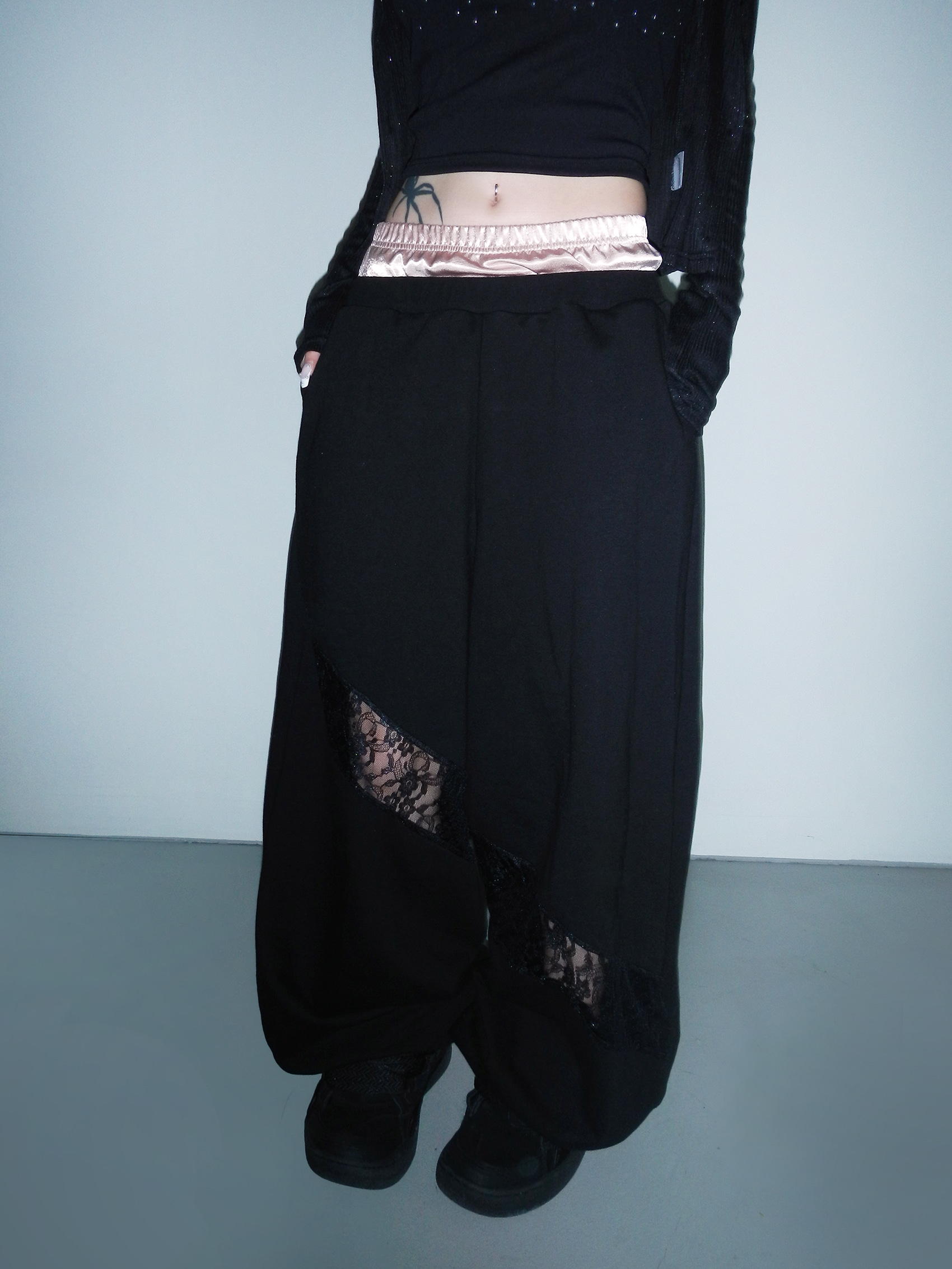 Double-Waist Lace Sweatpants