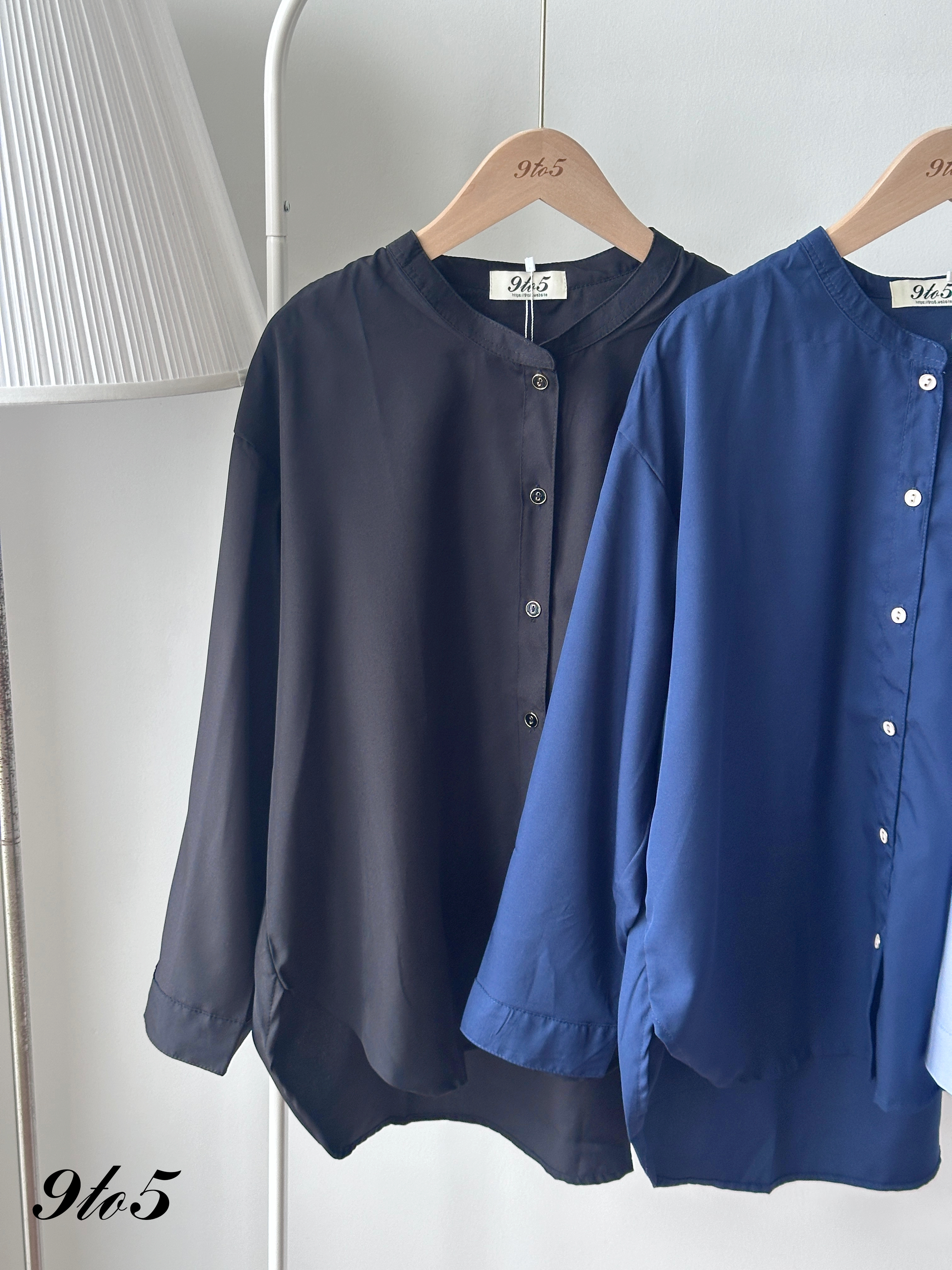 T4423 Long Sleeve Stand Collar Shirt - 3 Colors 