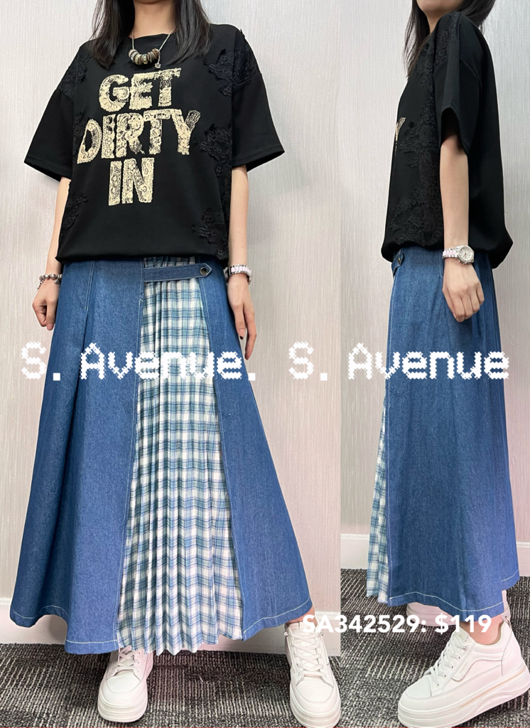 SA342529: 短袖側lace束腳get dirty tee