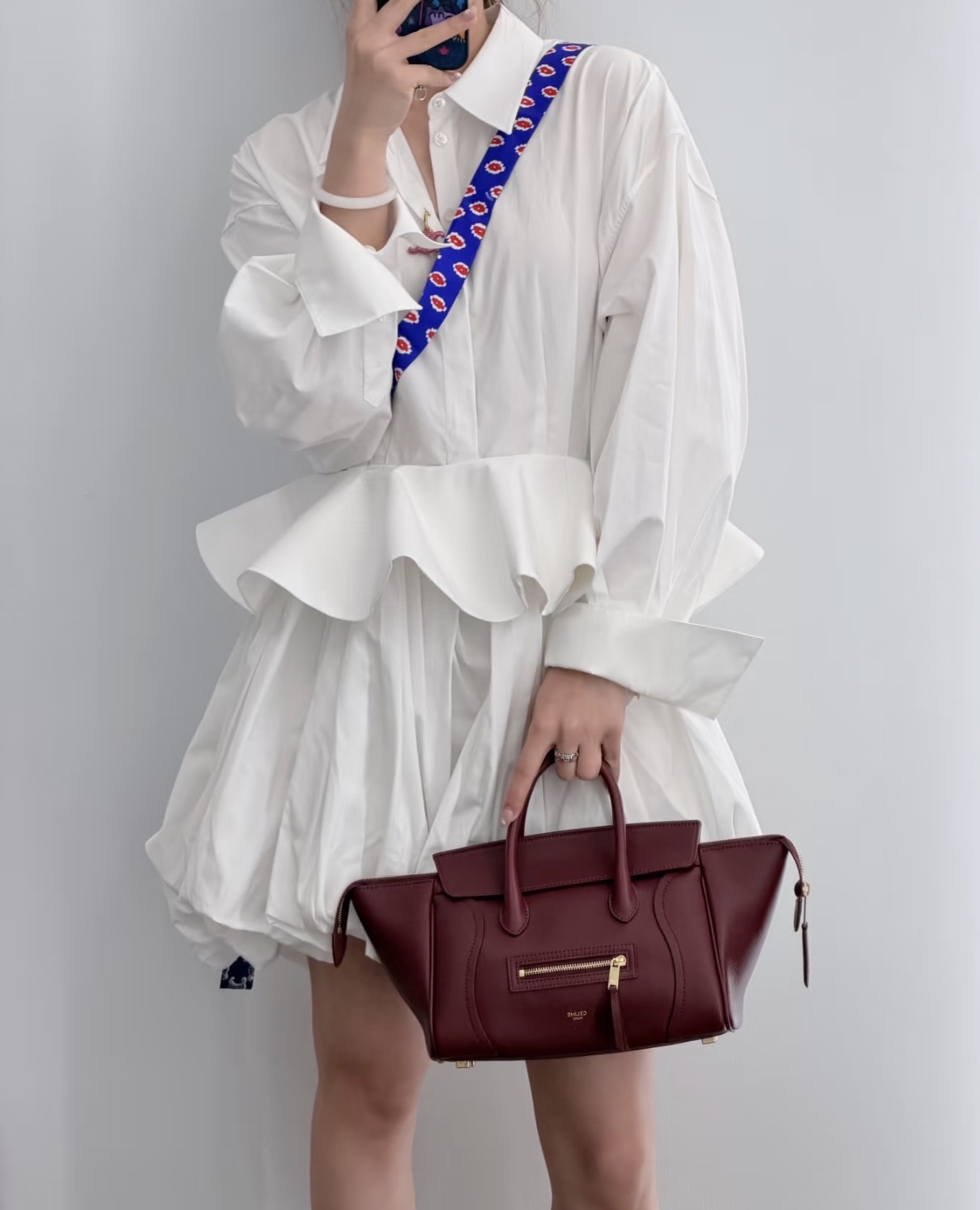 🆕訂貨📮Celine Little Luggage Bag 酒紅色 Size 11x15.5x24cm