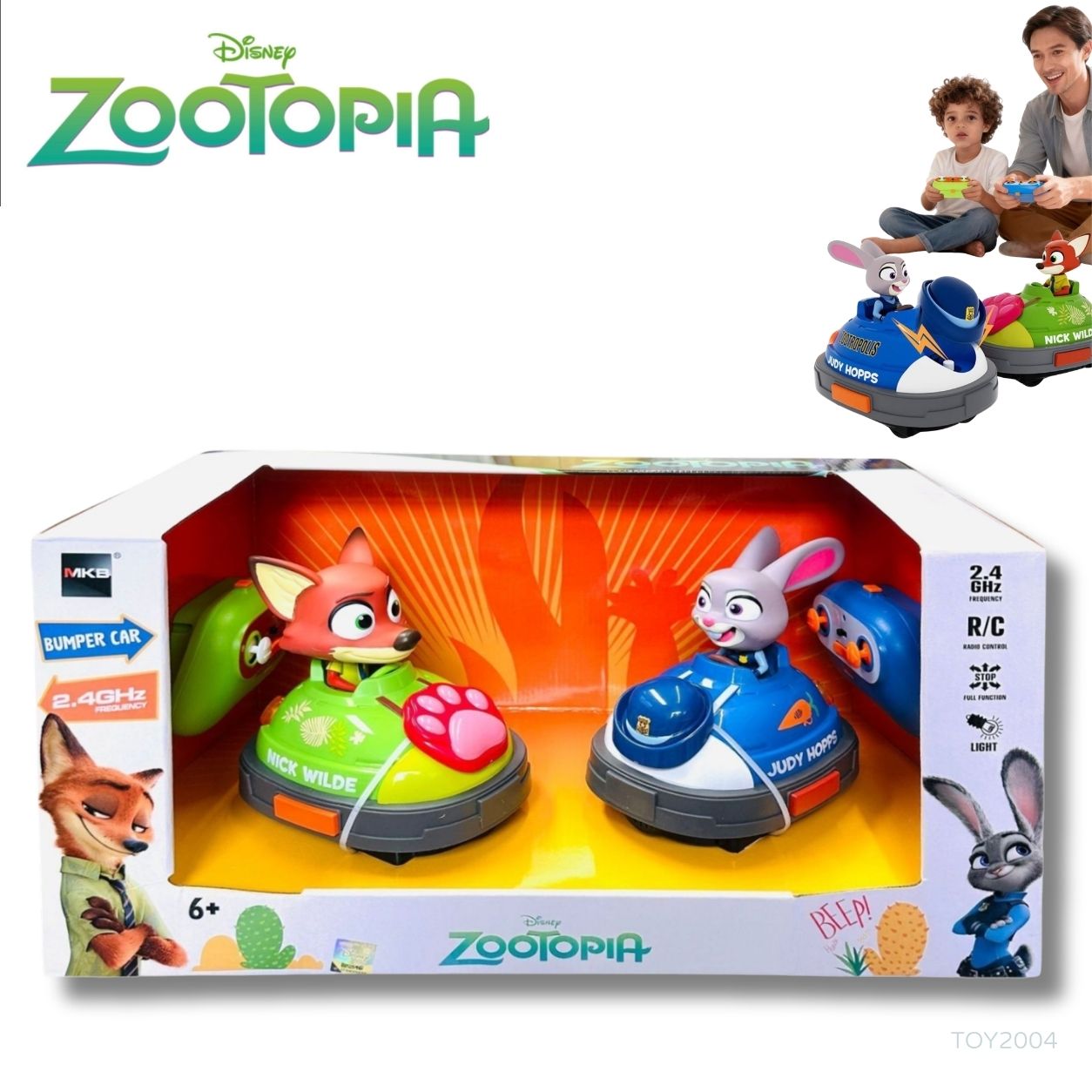 Disney Zootopia 優獸大都會 Judy朱迪 Nick阿力 2.4GHz遙控碰碰車雙車對戰套裝