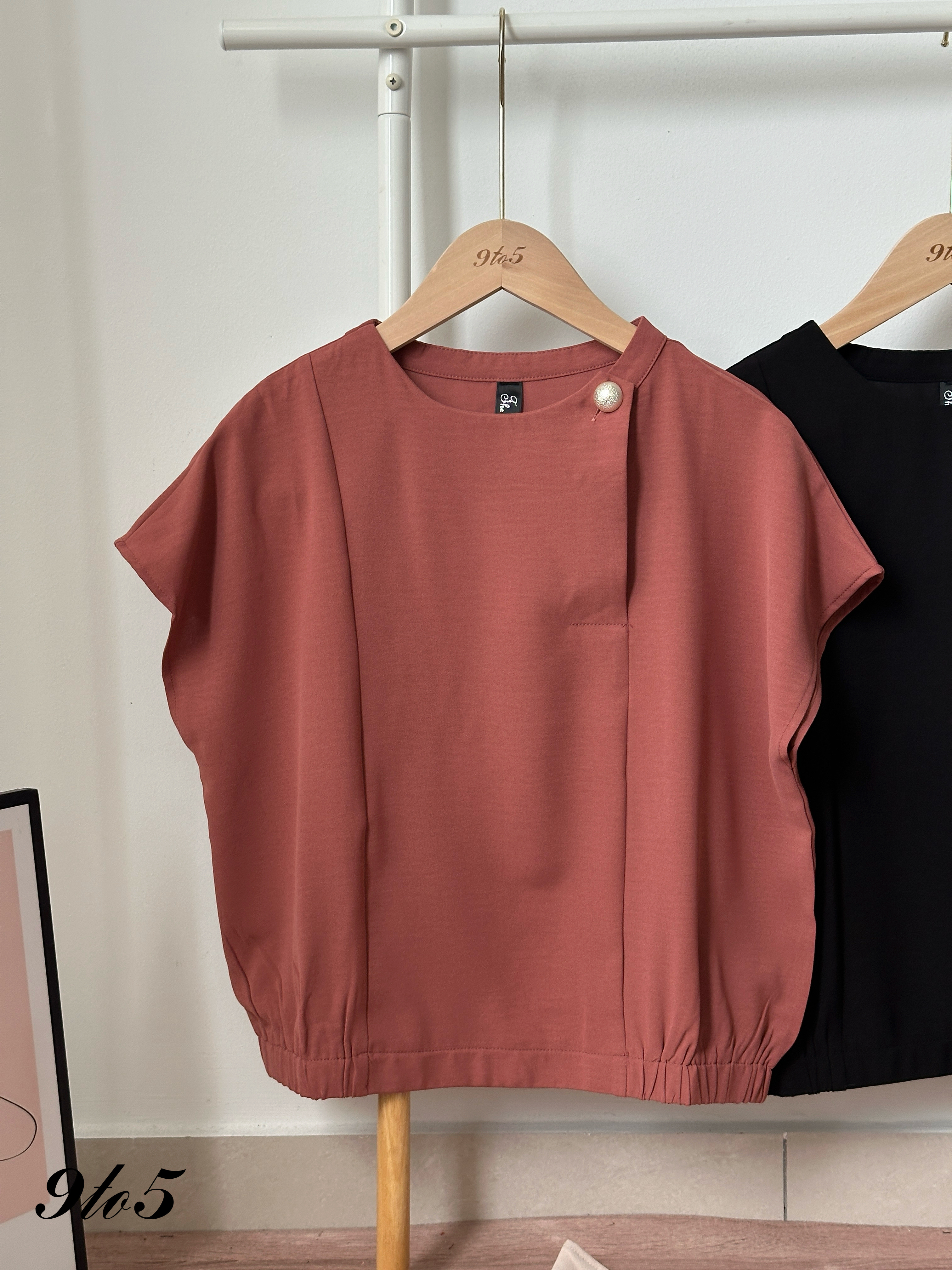 T4438 Mock Neck Cape Sleeve Top - 4 Colors 