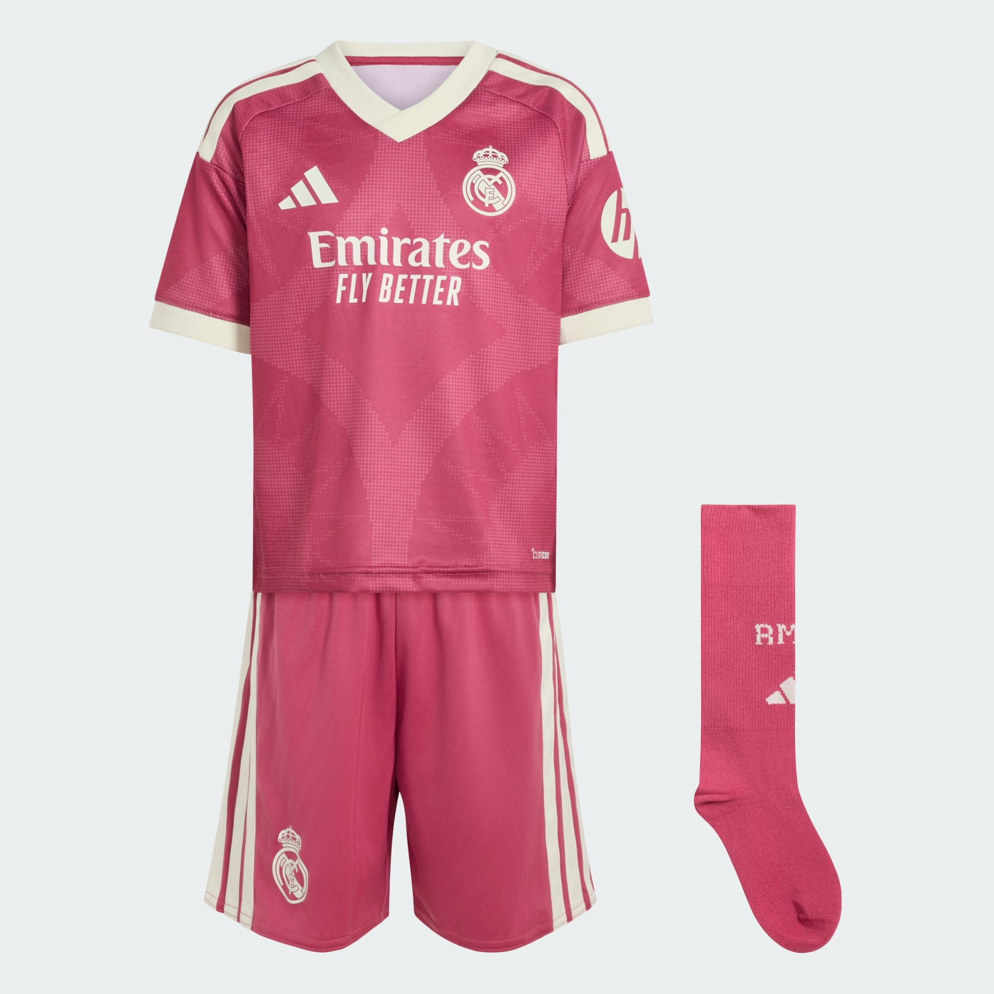 ⚪👶🏻 Adidas Real Madrid 皇家馬德里 2026-27 三客幼童裝球衣三件套裝 (可加印字章) KC3960