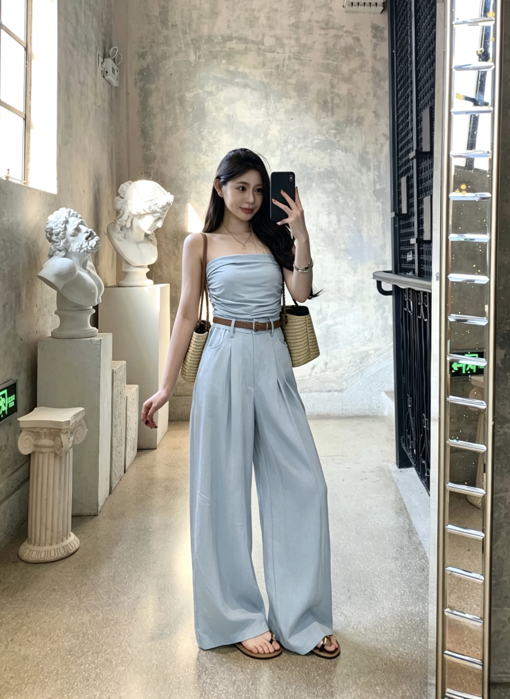 1665 Draped Tube Jumpsuit 垂感抹胸连体裤  （不包含腰围）