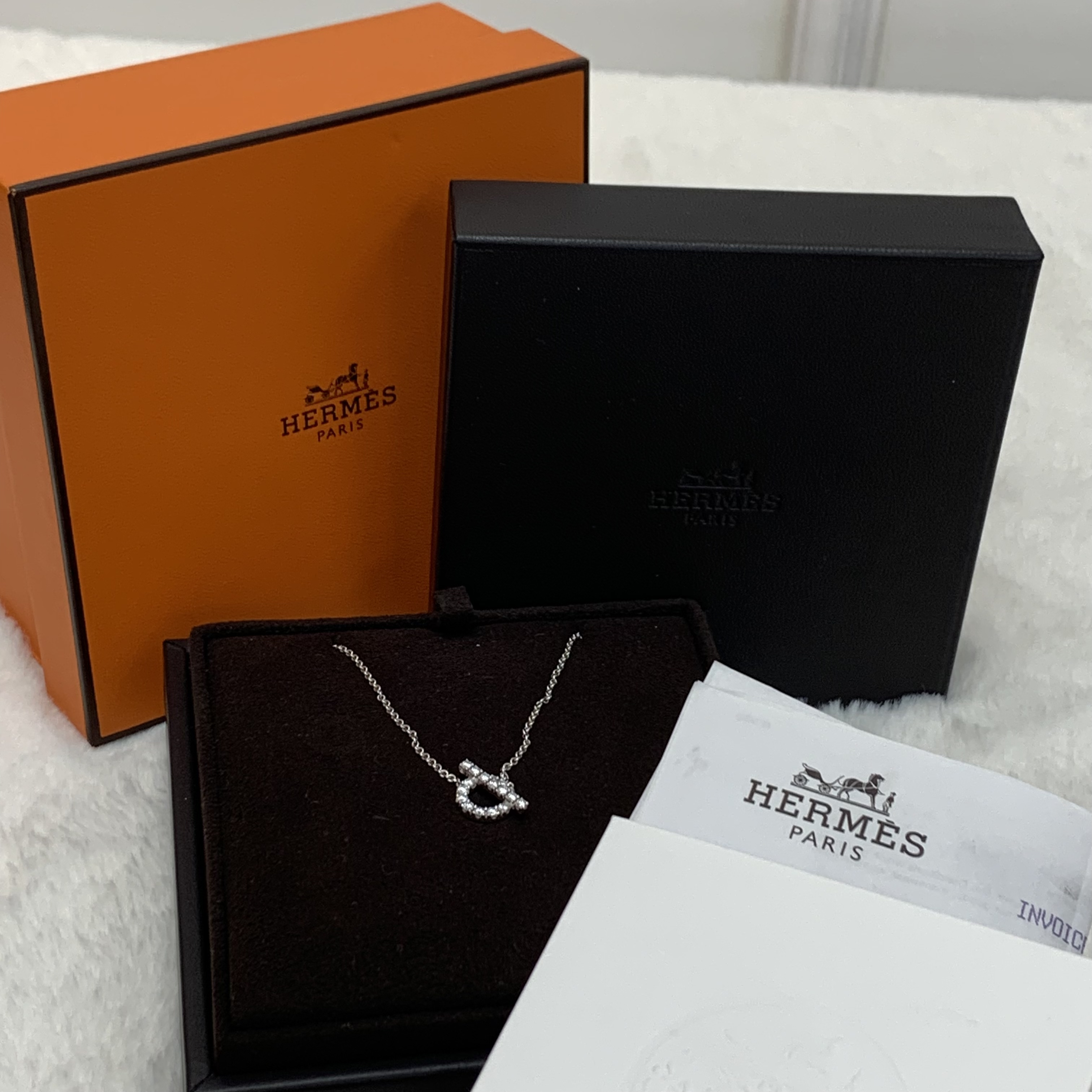 Hermes Finesse pendant Full set滿鑽頸鏈 香港正單