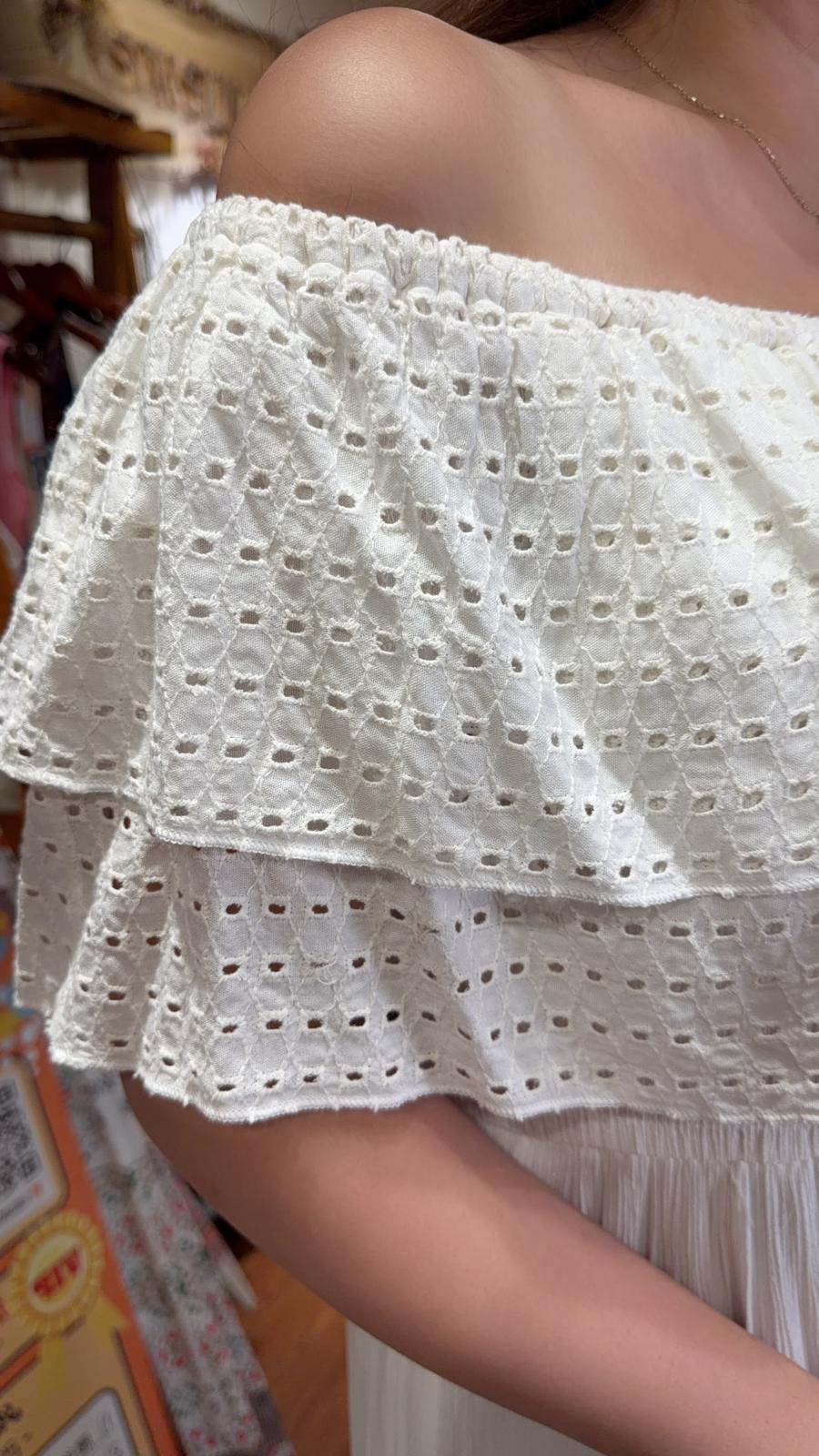 2504 White Cotton Wide Neck Long OP 53"