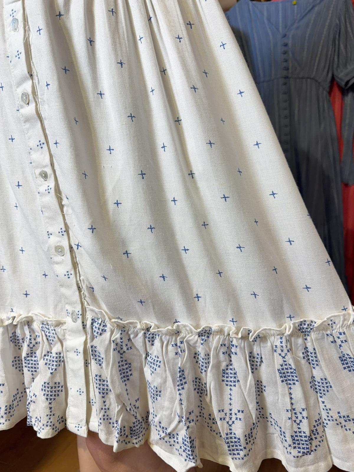 White Printed Short OP #1366