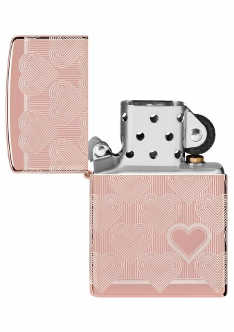 Zippo 心之所向 玫瑰金拋光 4面雷雕愛心紋丨防風打火機 - 49811 ZIPPO 指定授權經銷商 | 美國製造 | 收藏