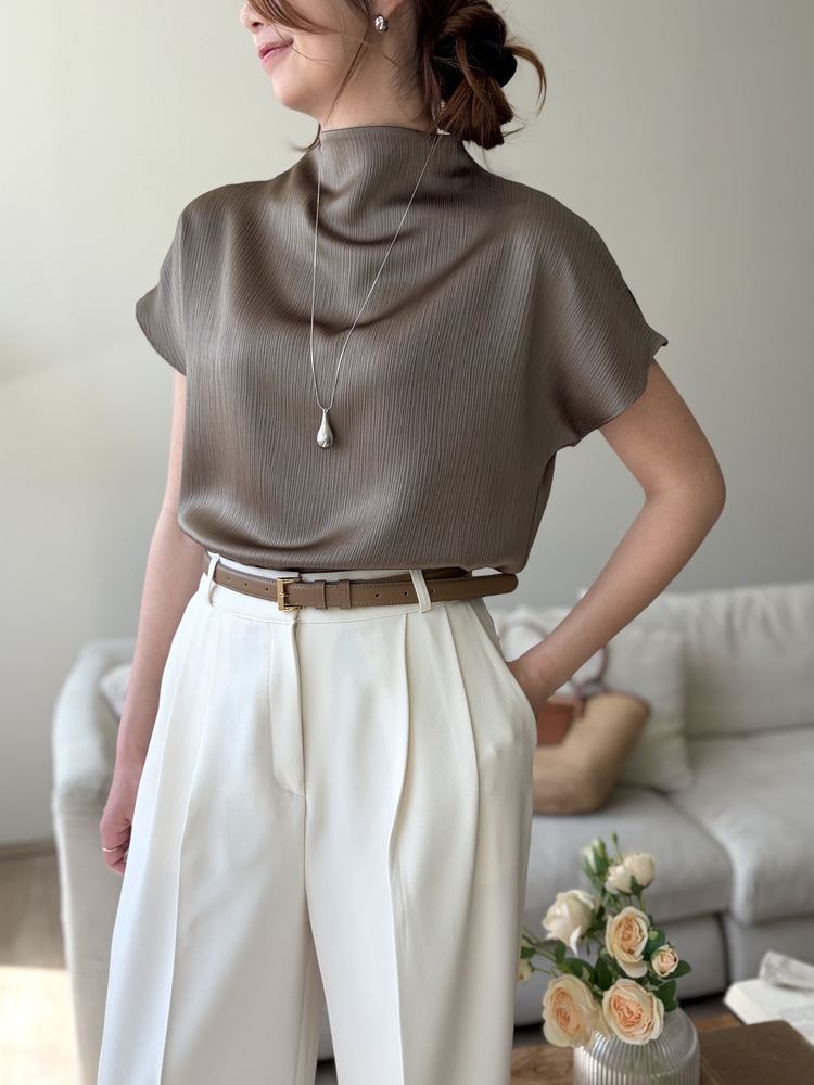 Timeless Pleated Flow Pants (Ivory)